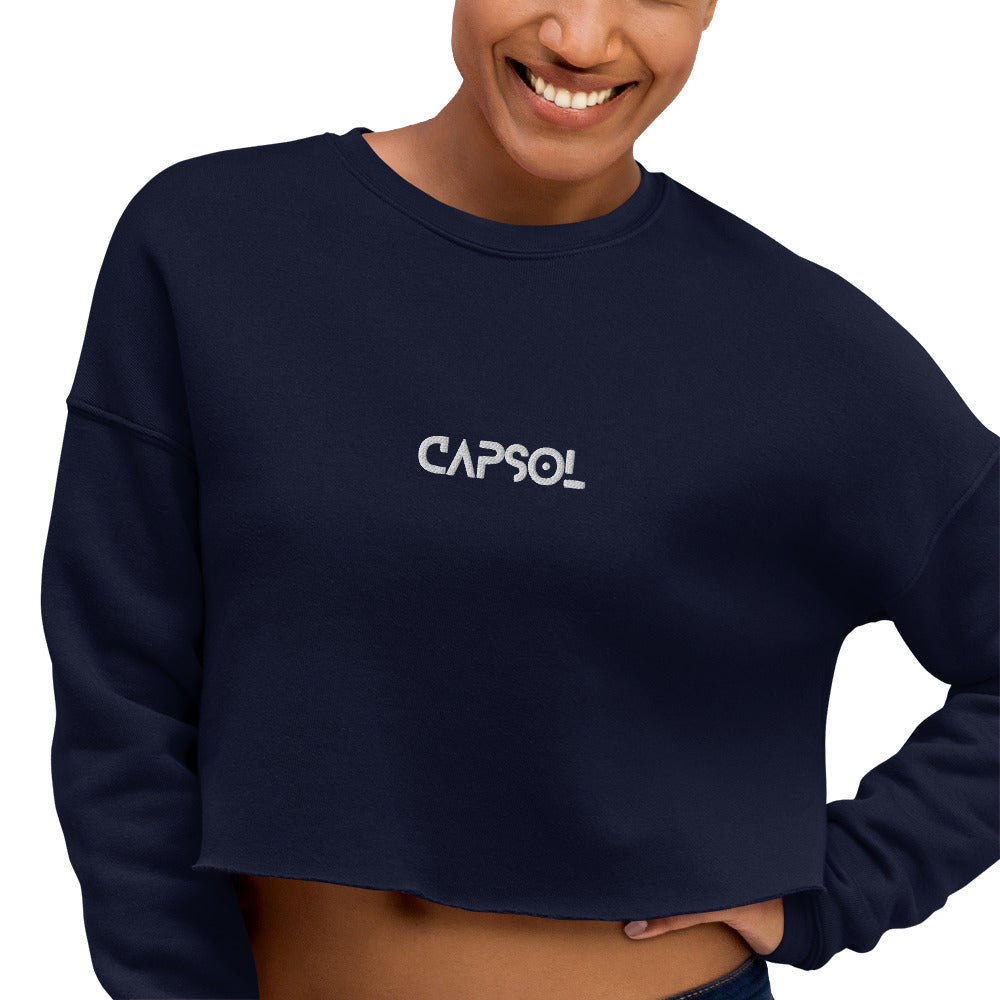 CapSol (front) - white thread - Crop Sweatshirt