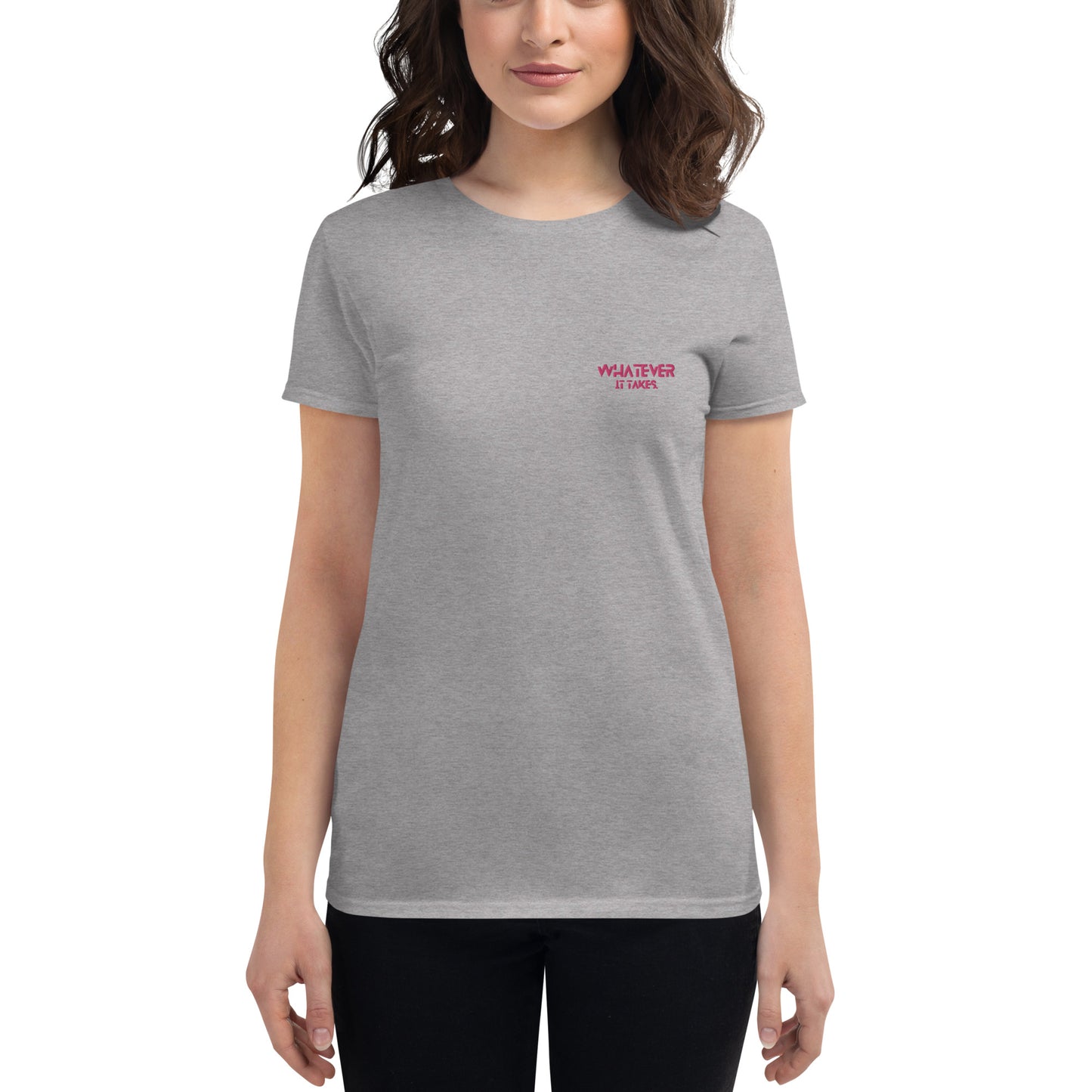 Whatever it takes (front left) - dark pink thread - Shirt