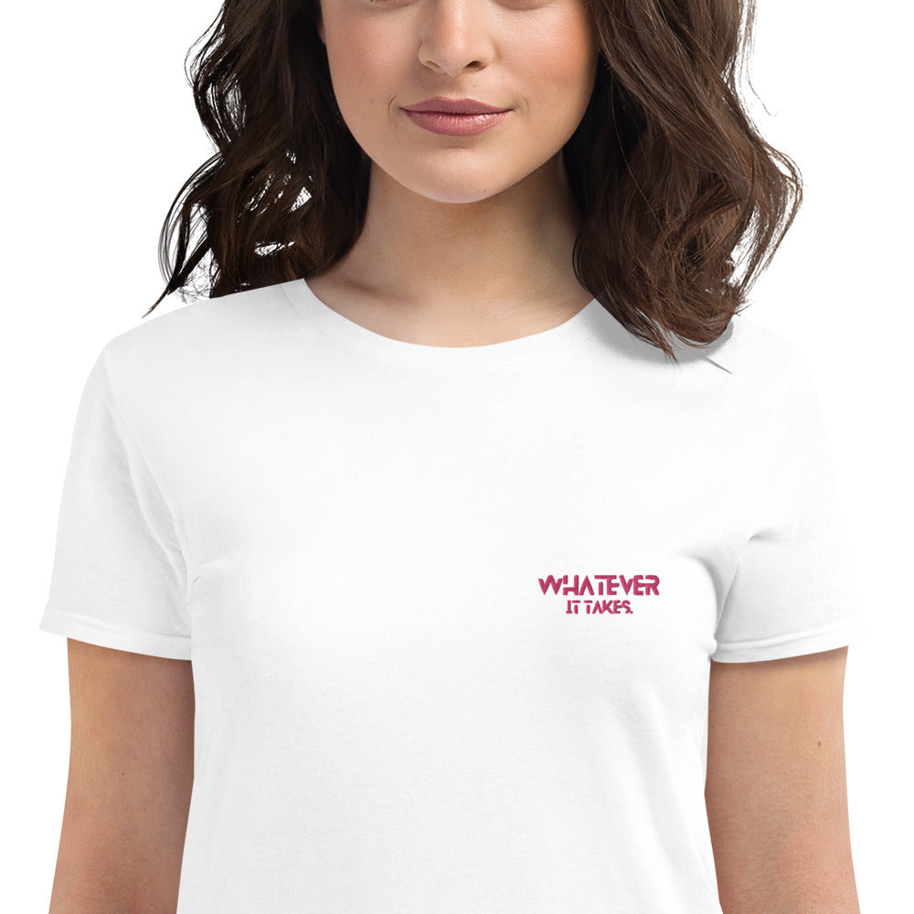Whatever it takes (front left) - dark pink thread - Shirt