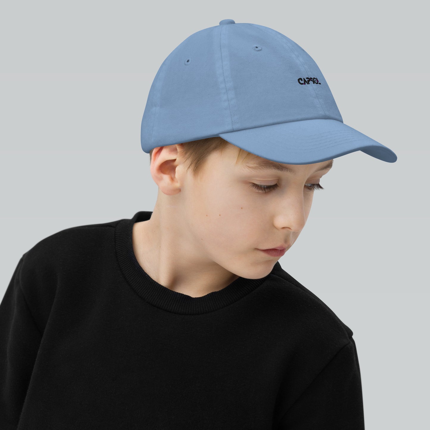 CapSol - black thread - YOUTH baseball cap