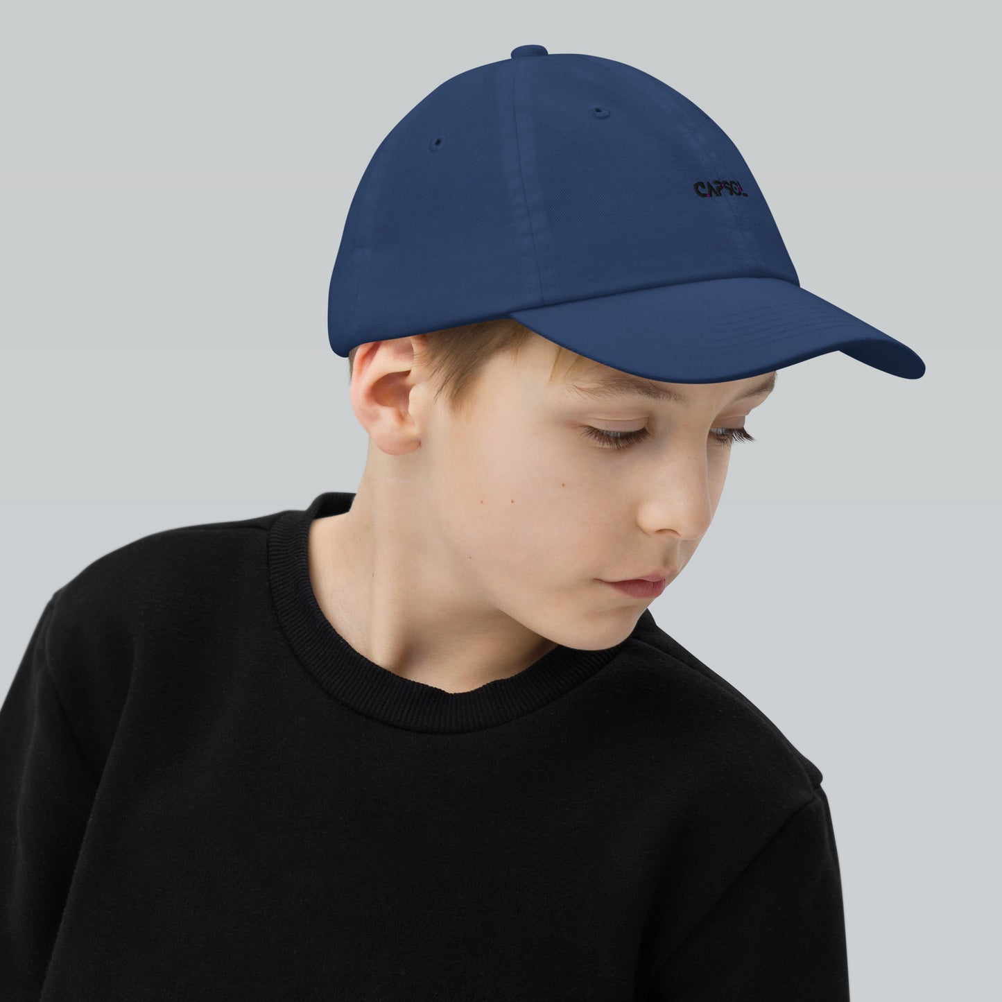 CapSol - black thread - YOUTH baseball cap