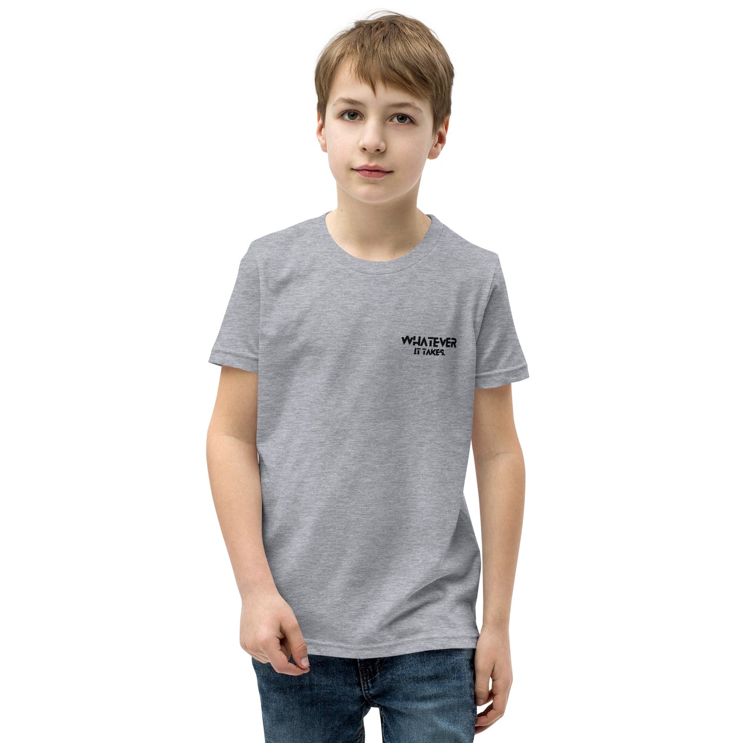 Whatever it takes (front left) - black thread - Youth Short Sleeve T-Shirt