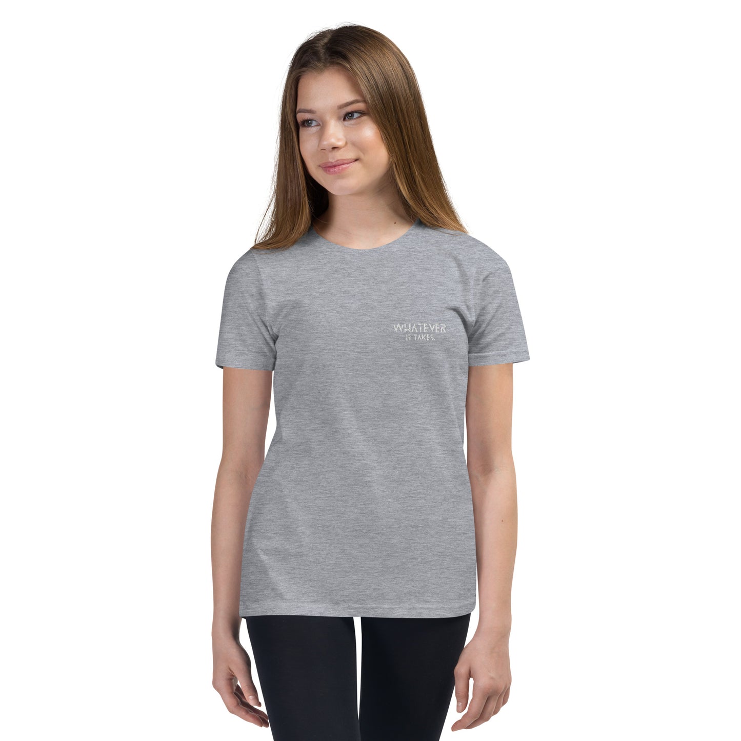 Whatever it takes (front) - white thread - Youth Short Sleeve T-Shirt