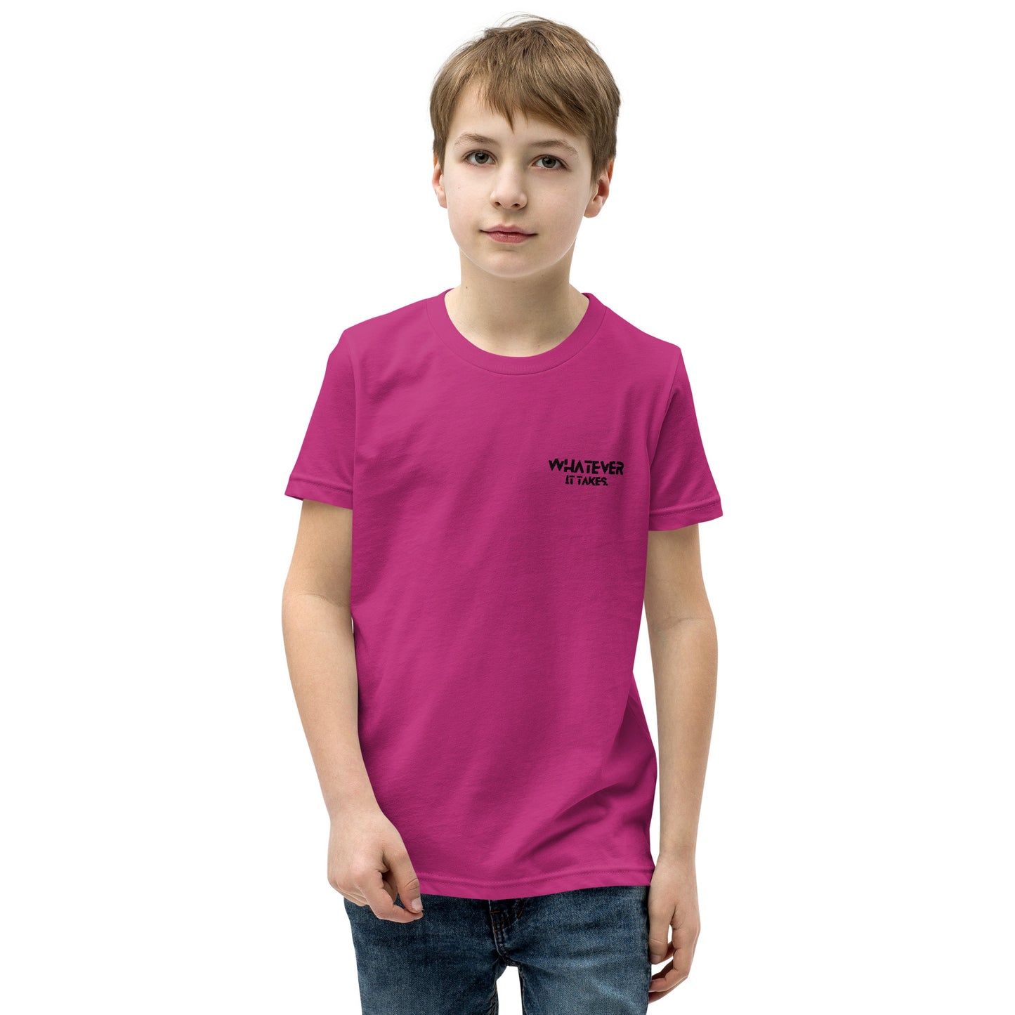 Whatever it takes (front left) - black thread - Youth Short Sleeve T-Shirt