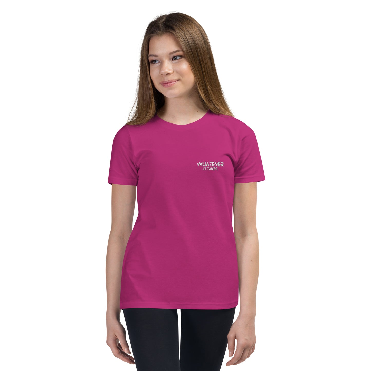 Whatever it takes (front) - white thread - Youth Short Sleeve T-Shirt