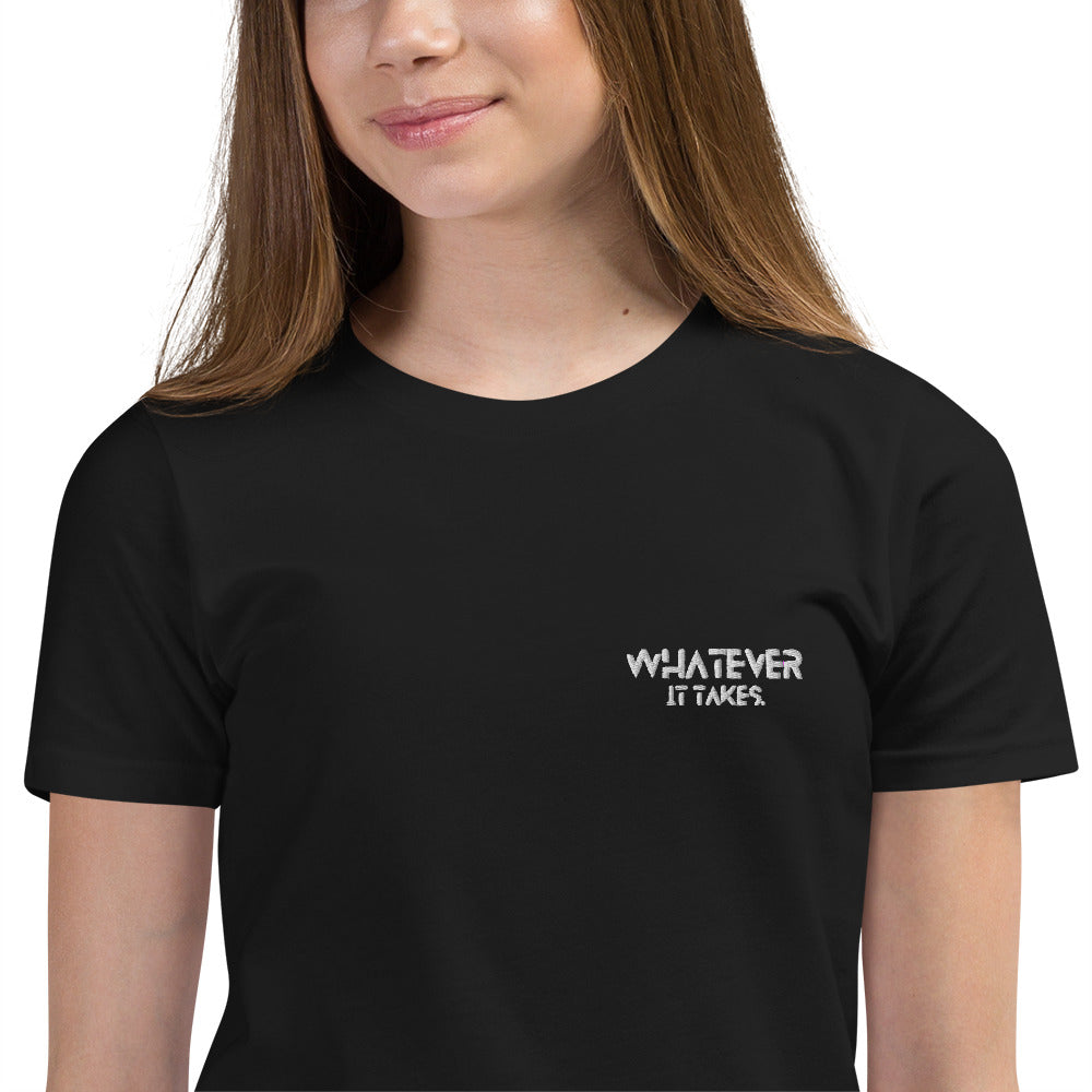 Whatever it takes (front) - white thread - Youth Short Sleeve T-Shirt