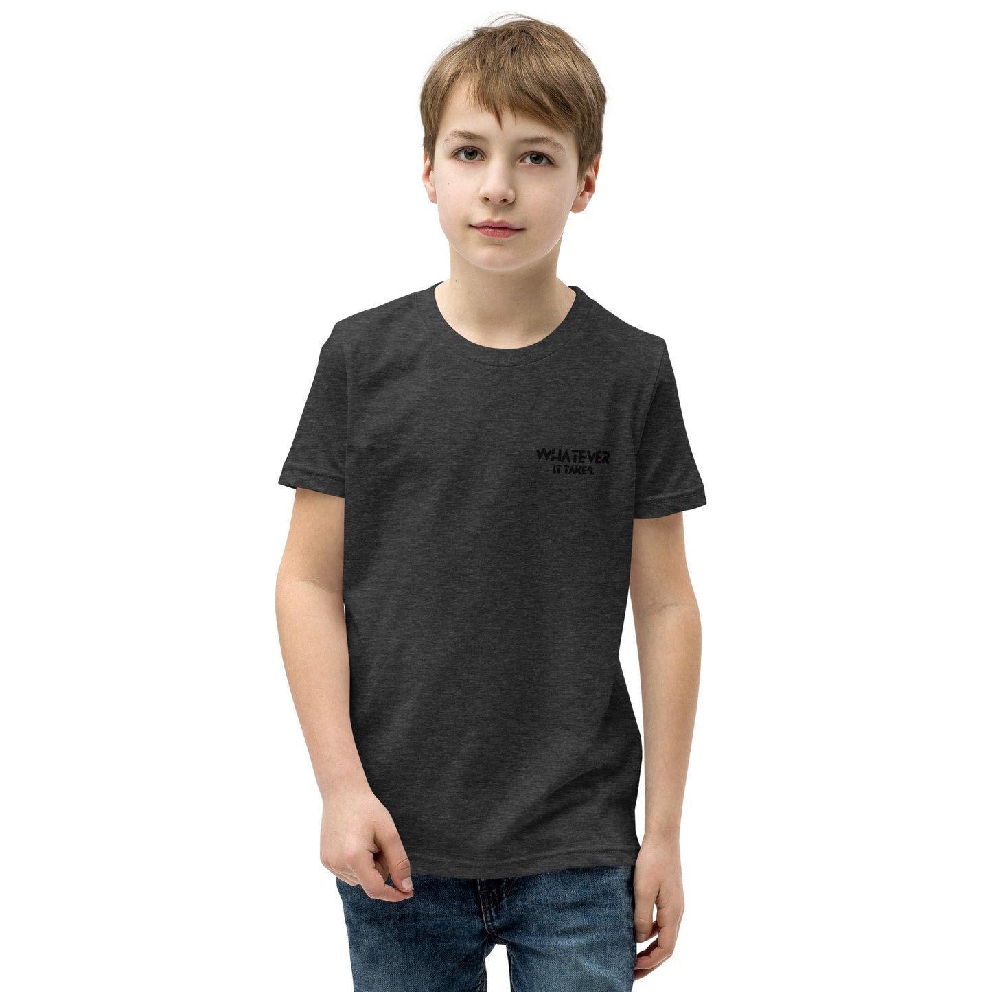 Whatever it takes (front left) - black thread - Youth Short Sleeve T-Shirt