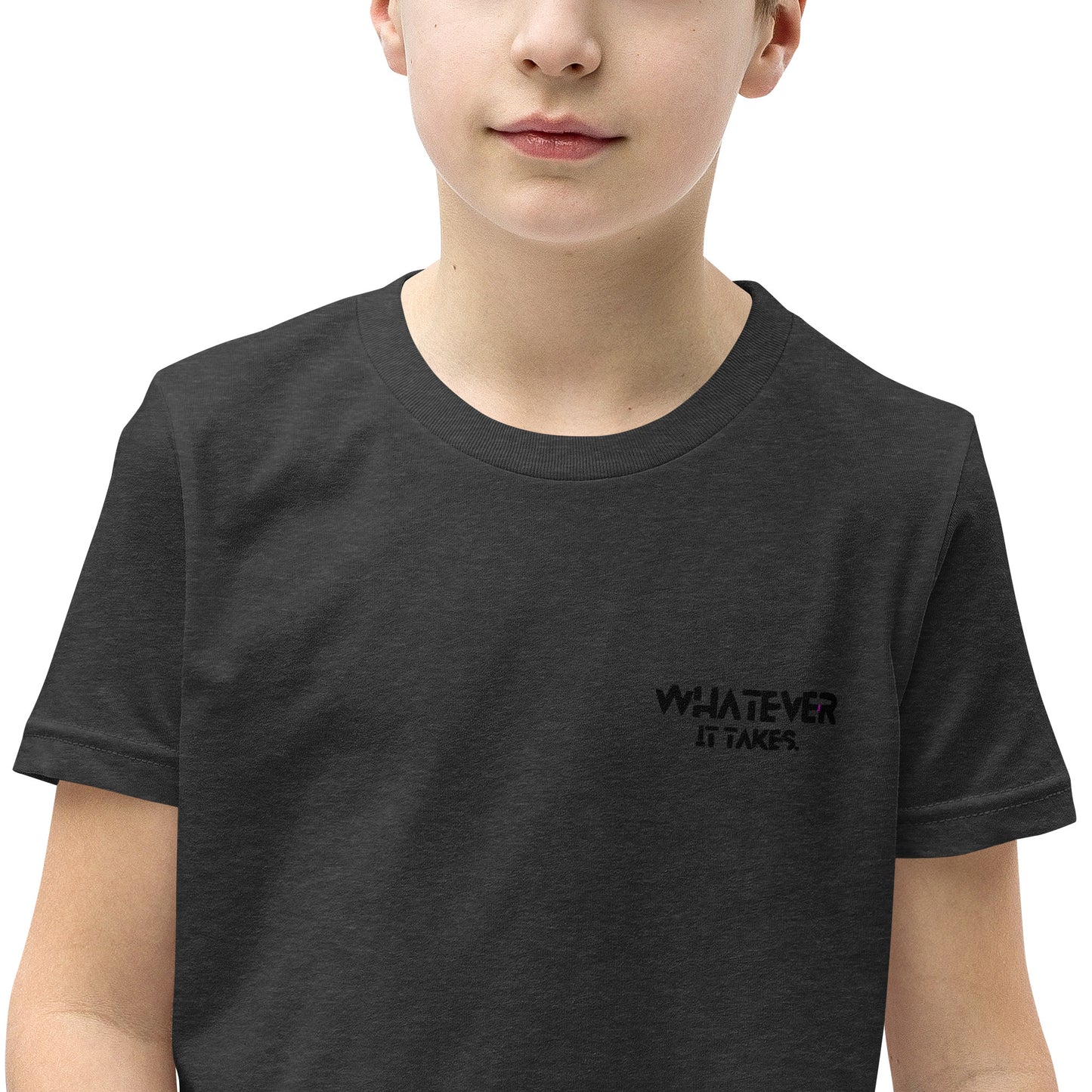 Whatever it takes (front left) - black thread - Youth Short Sleeve T-Shirt
