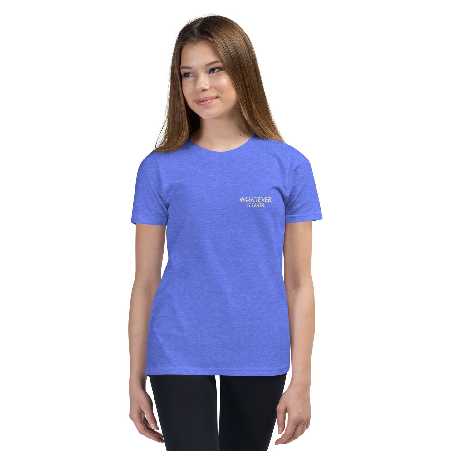 Whatever it takes (front) - white thread - Youth Short Sleeve T-Shirt