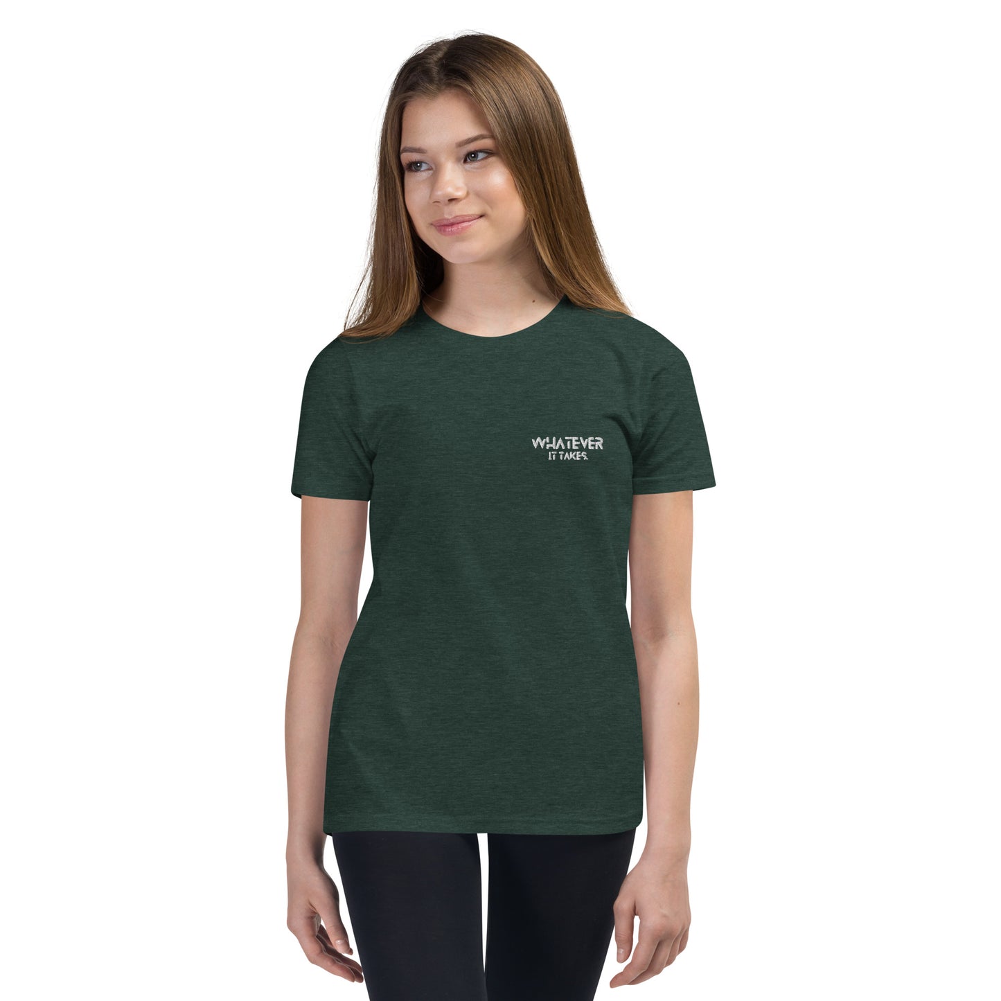 Whatever it takes (front) - white thread - Youth Short Sleeve T-Shirt