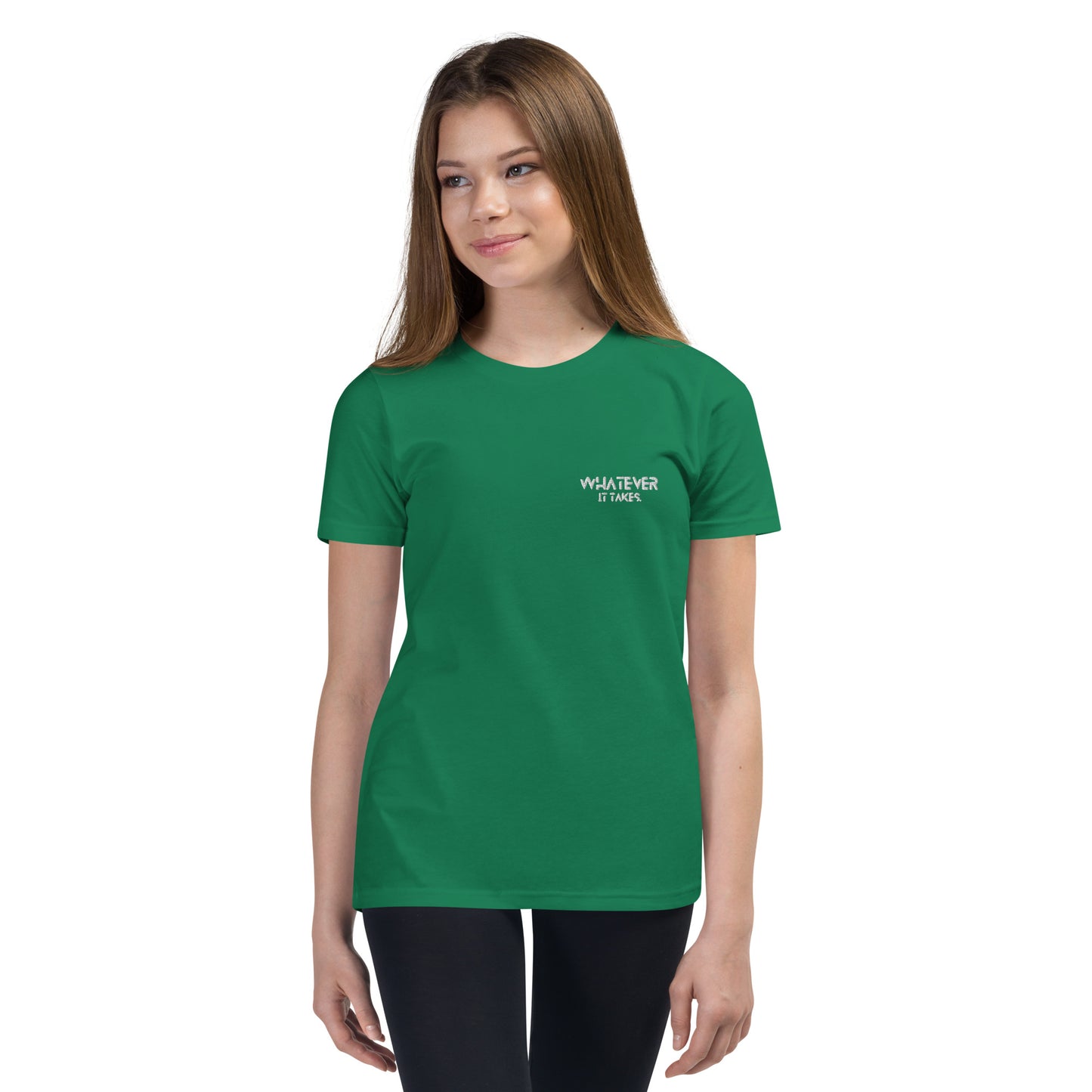 Whatever it takes (front) - white thread - Youth Short Sleeve T-Shirt