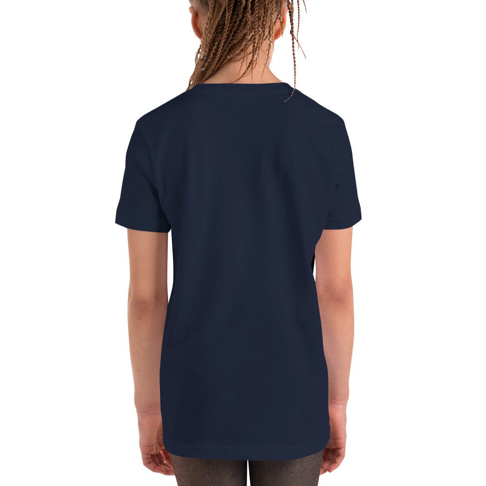 CapSol (front left) - black thread - Youth Short Sleeve T-Shirt
