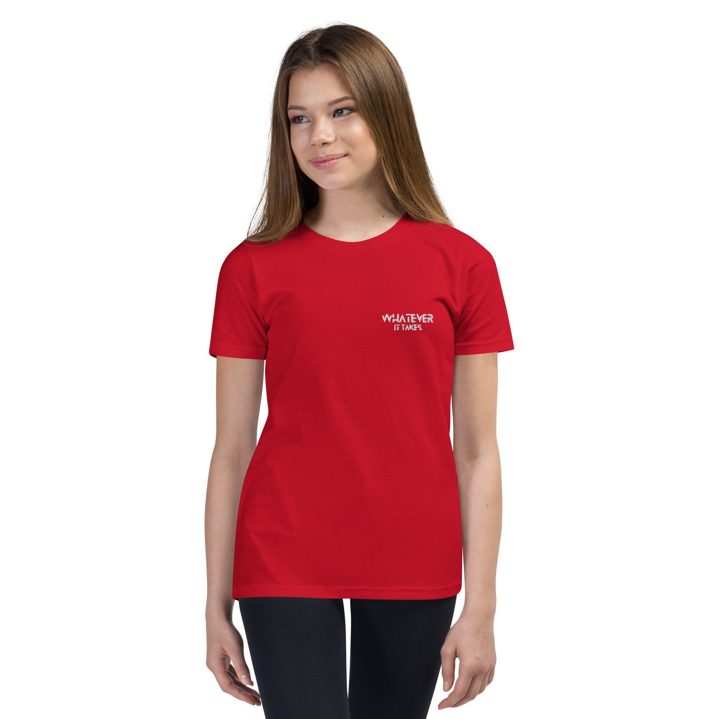 Whatever it takes (front) - white thread - Youth Short Sleeve T-Shirt