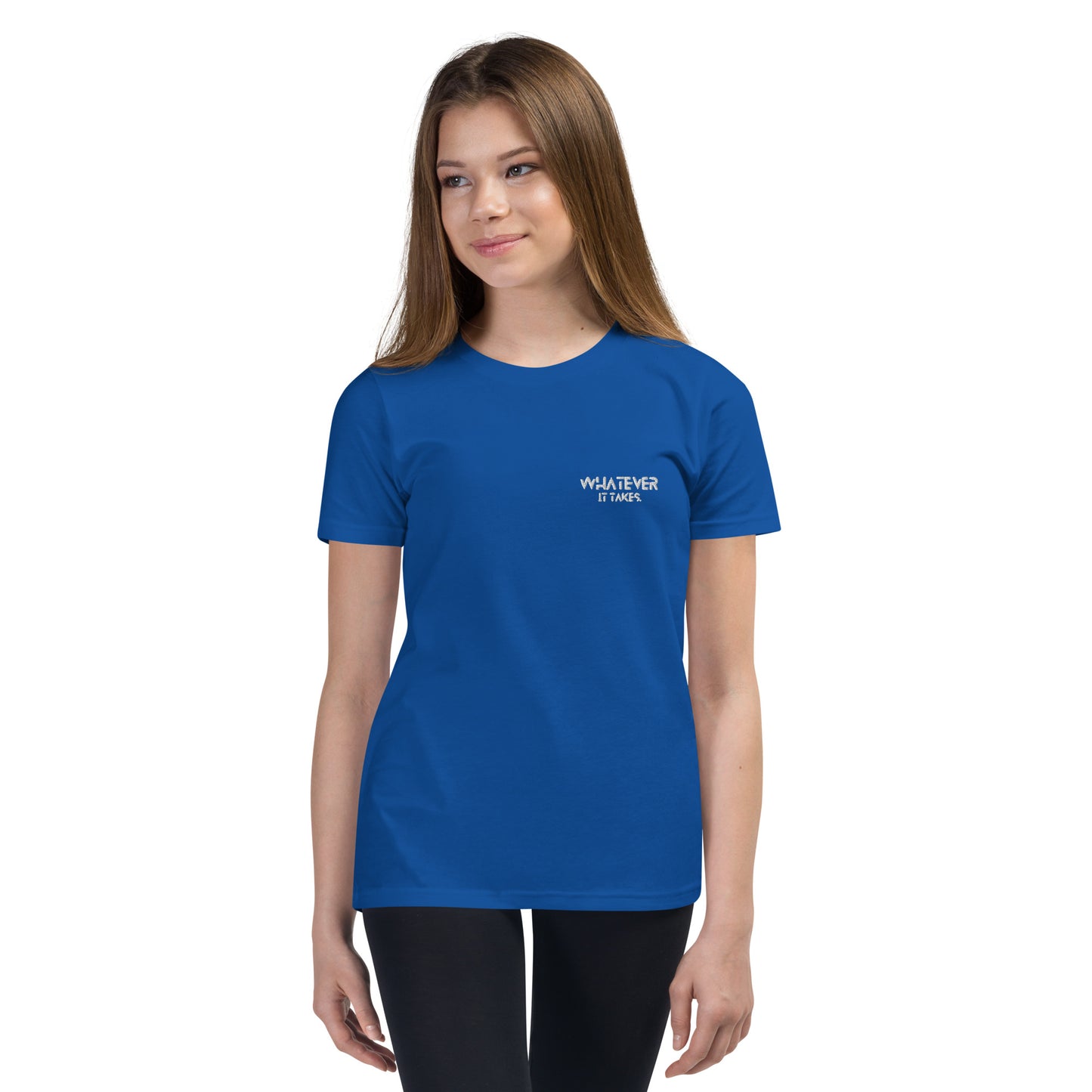 Whatever it takes (front) - white thread - Youth Short Sleeve T-Shirt