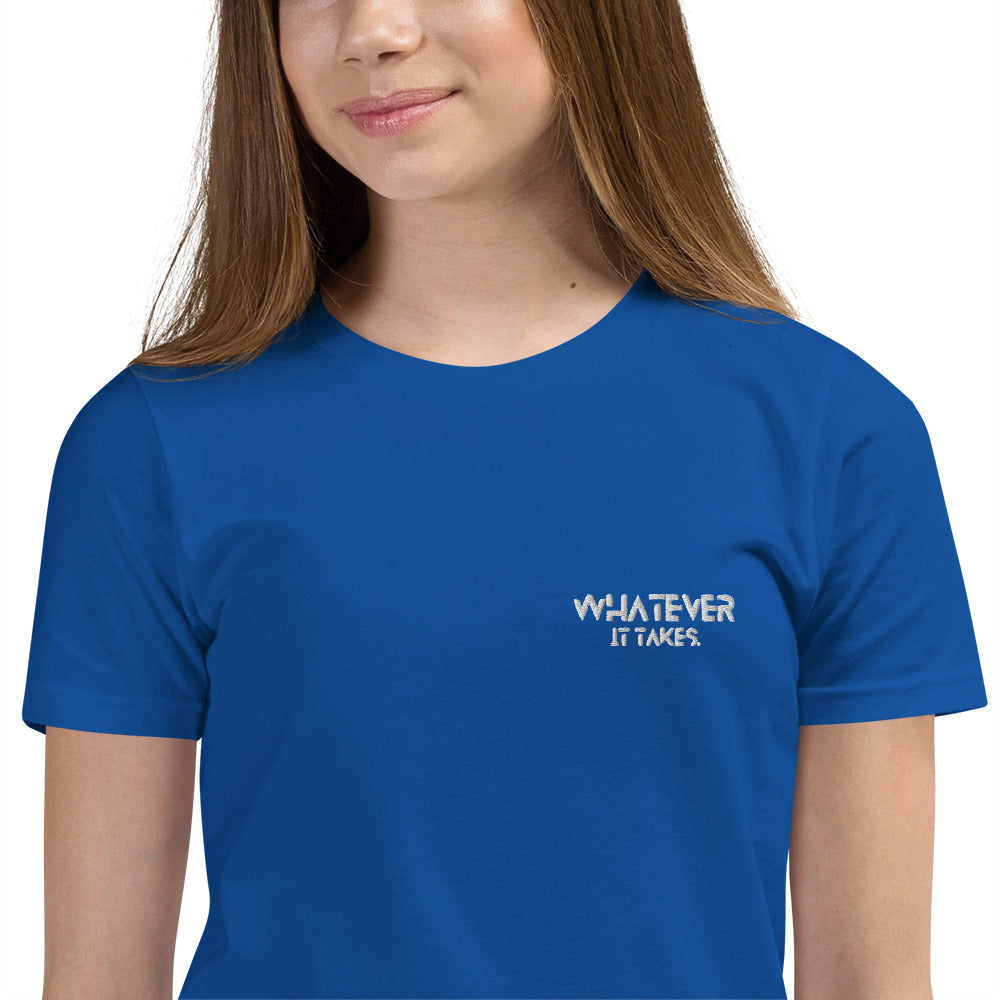 Whatever it takes (front) - white thread - Youth Short Sleeve T-Shirt
