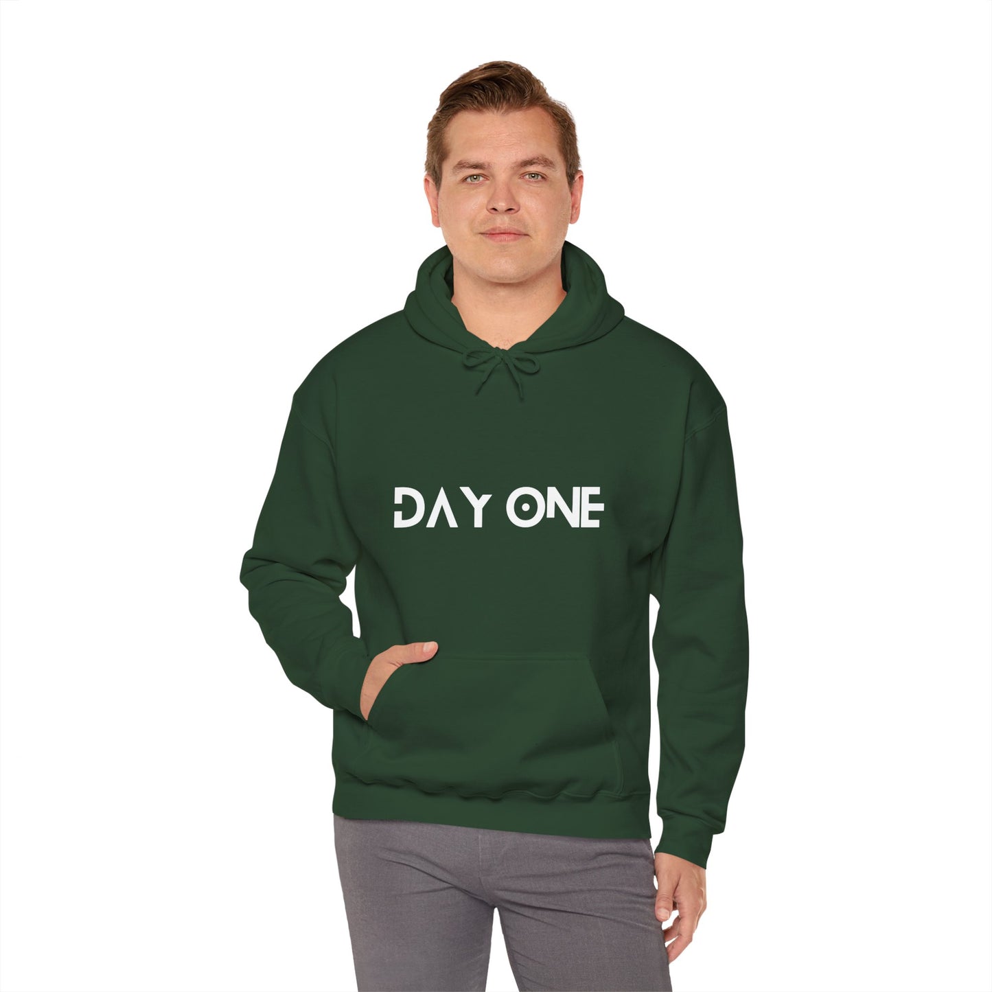DAY ONE - white text - Hooded Sweatshirt