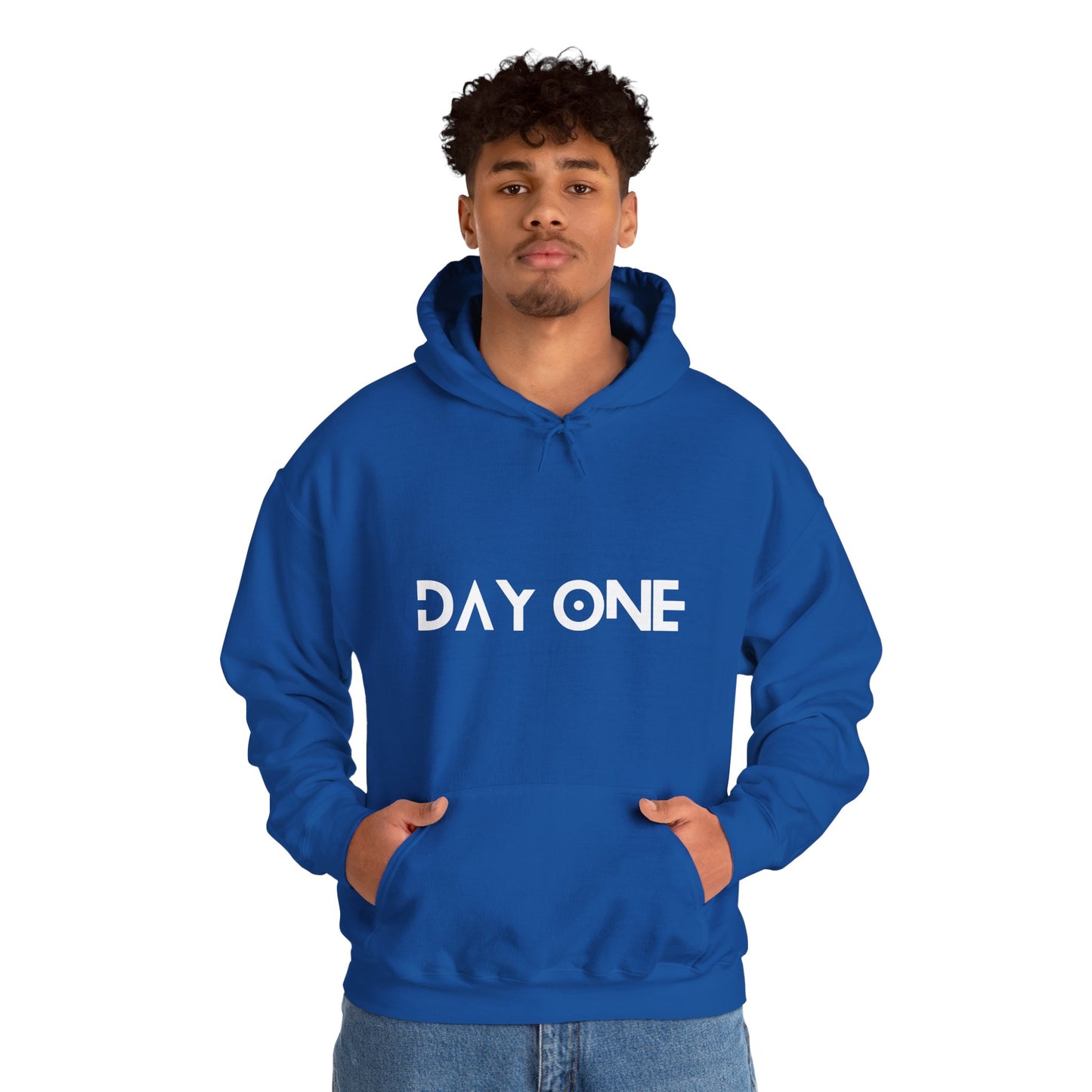 DAY ONE - white text - Hooded Sweatshirt