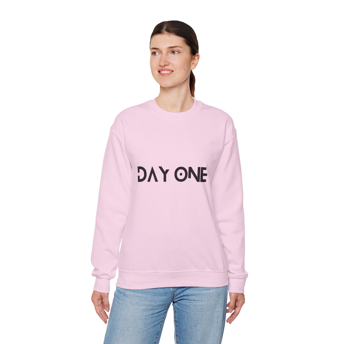 DAY ONE - black text - Crewneck Sweatshirt