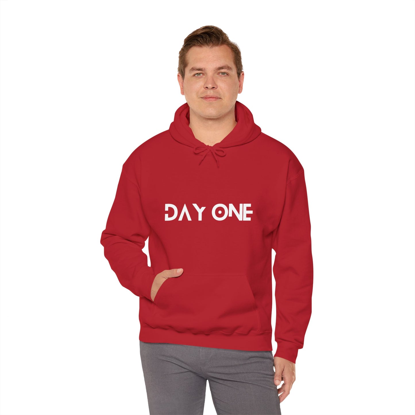 DAY ONE - white text - Hooded Sweatshirt