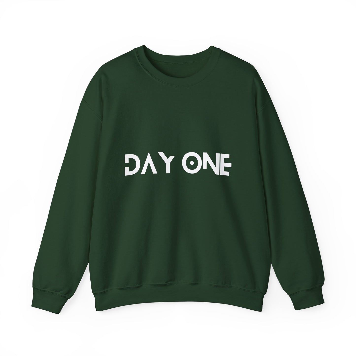 DAY ONE - white text - Crewneck Sweatshirt