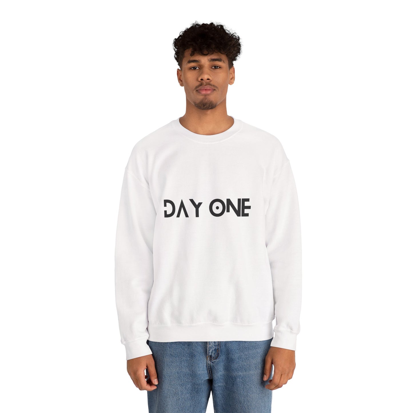 DAY ONE - black text - Crewneck Sweatshirt