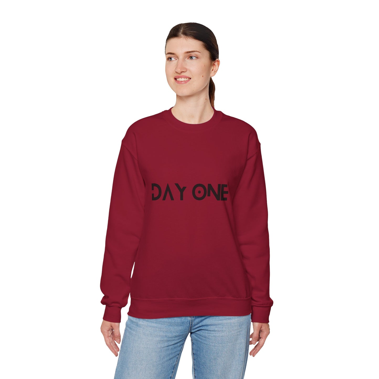 DAY ONE - black text - Crewneck Sweatshirt