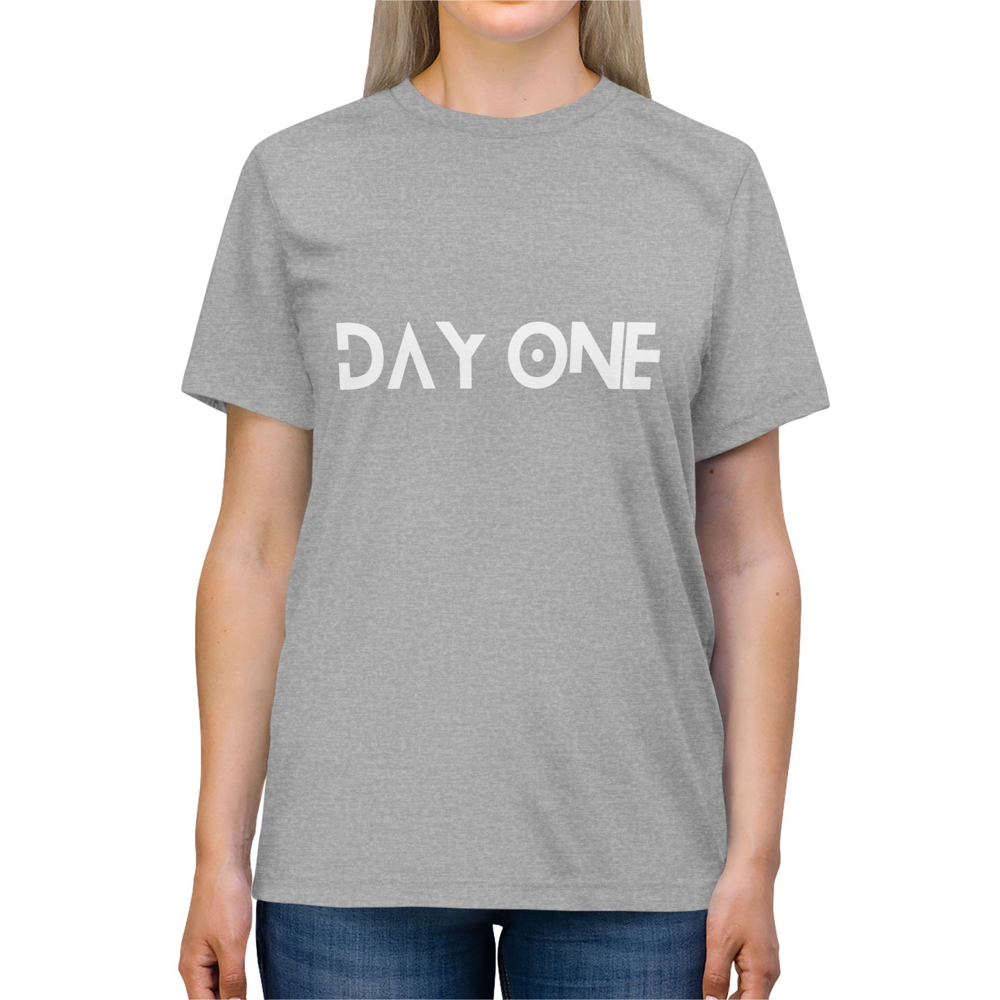 DAY ONE - white text - Triblend Tee