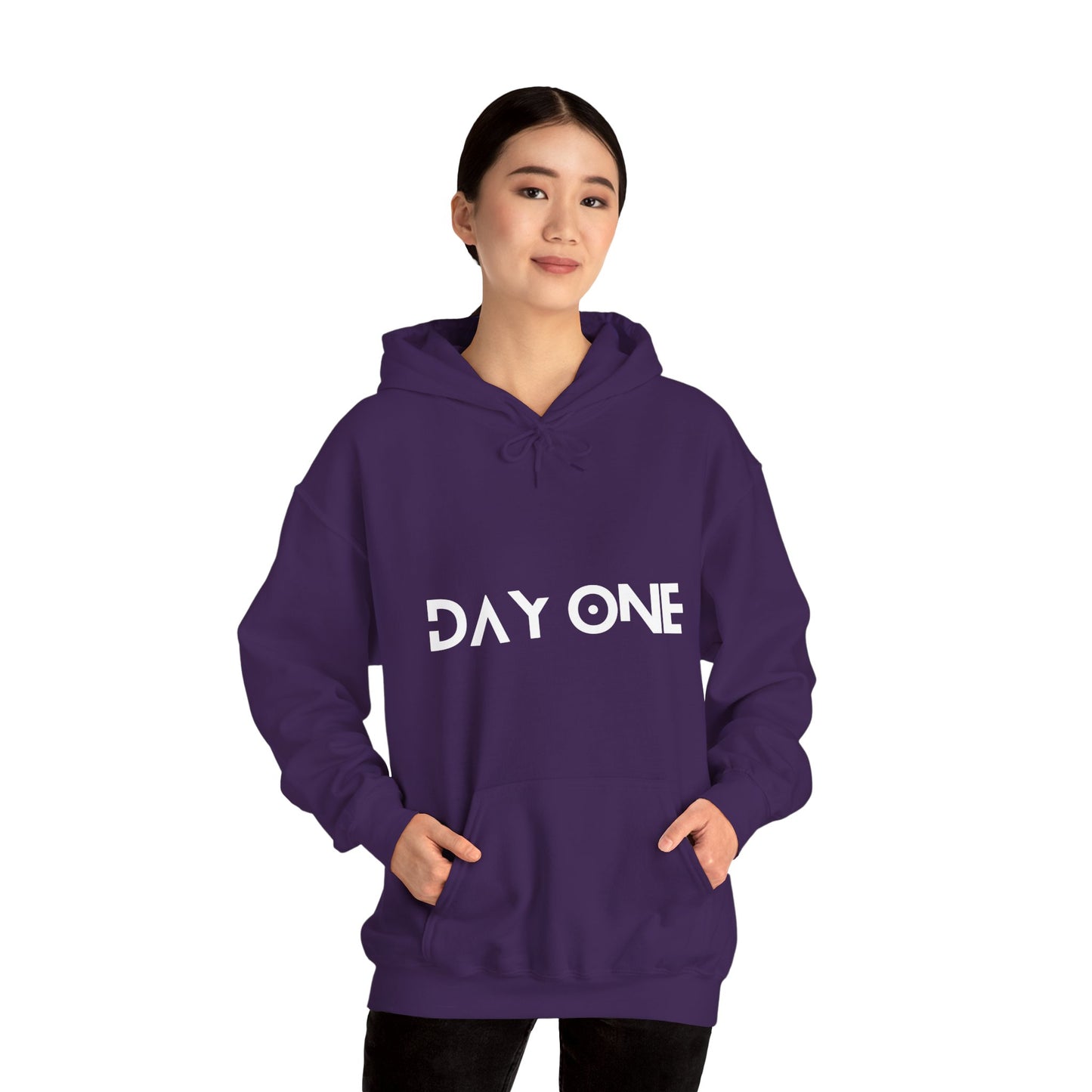 DAY ONE - white text - Hooded Sweatshirt