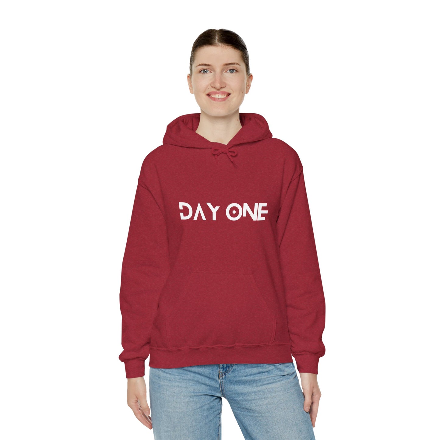 DAY ONE - white text - Hooded Sweatshirt