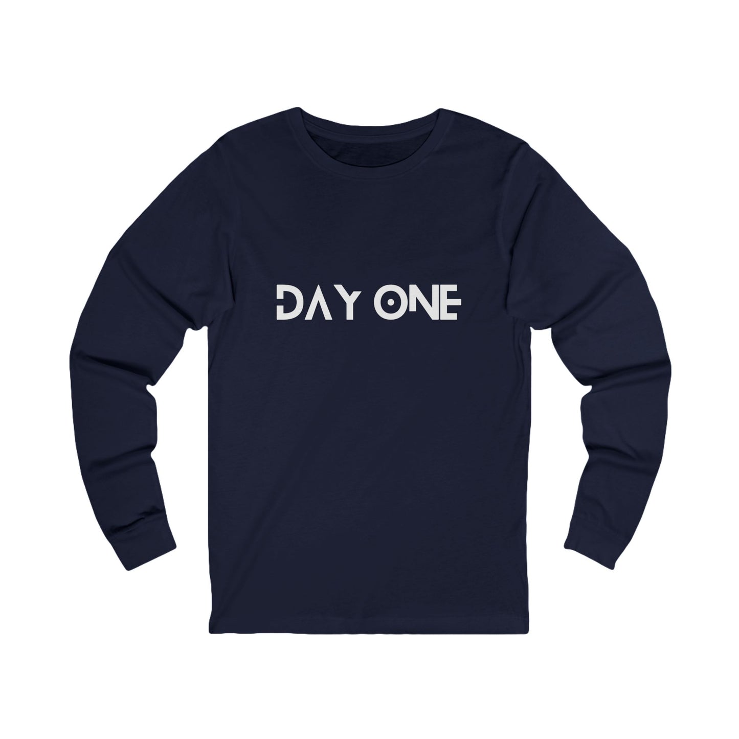 DAY ONE - white text - Jersey Long Sleeve Tee