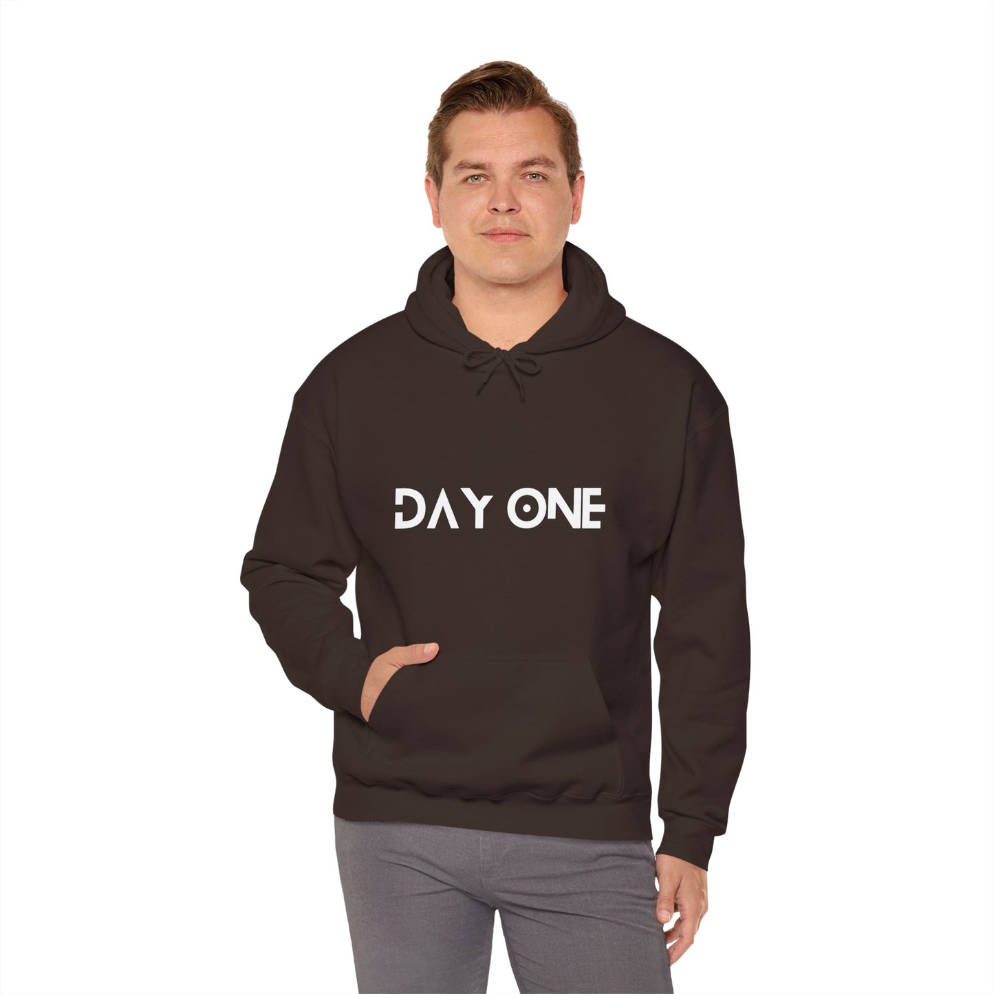 DAY ONE - white text - Hooded Sweatshirt
