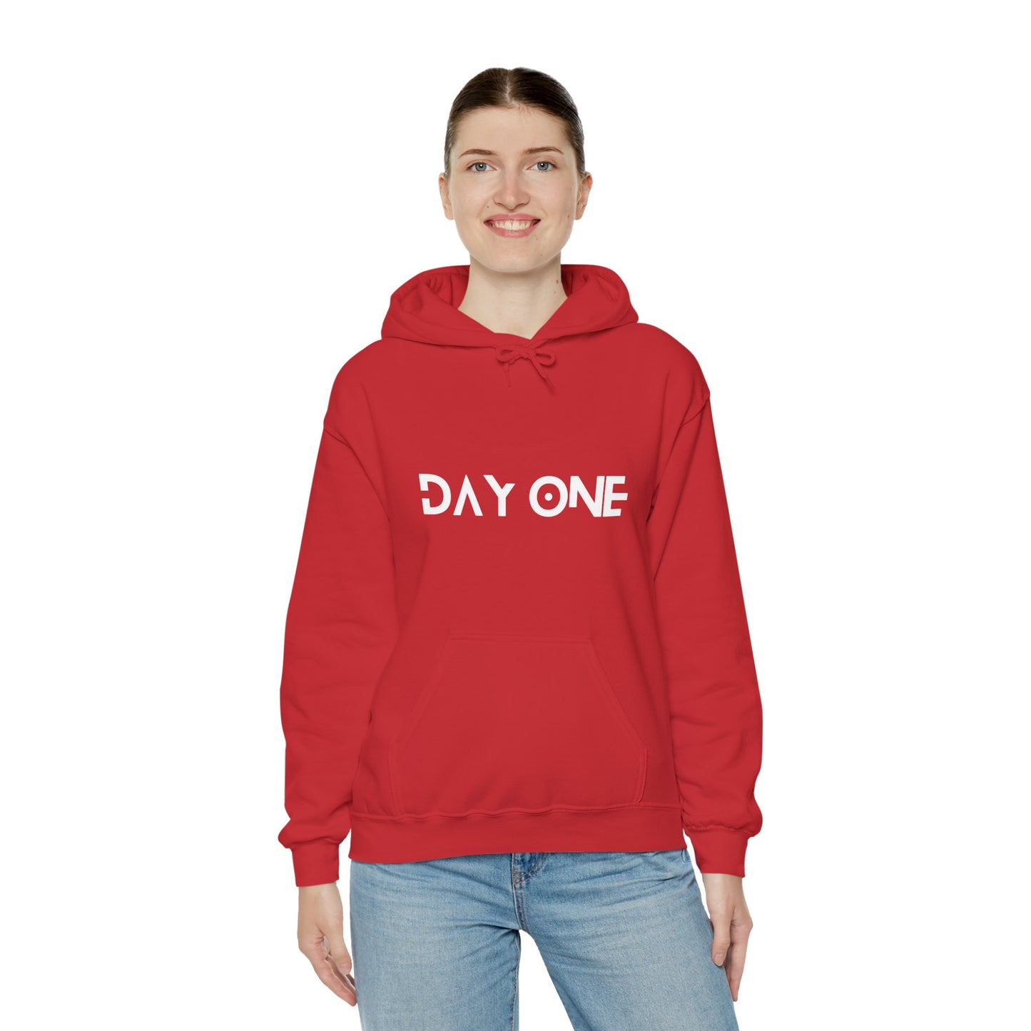 DAY ONE - white text - Hooded Sweatshirt