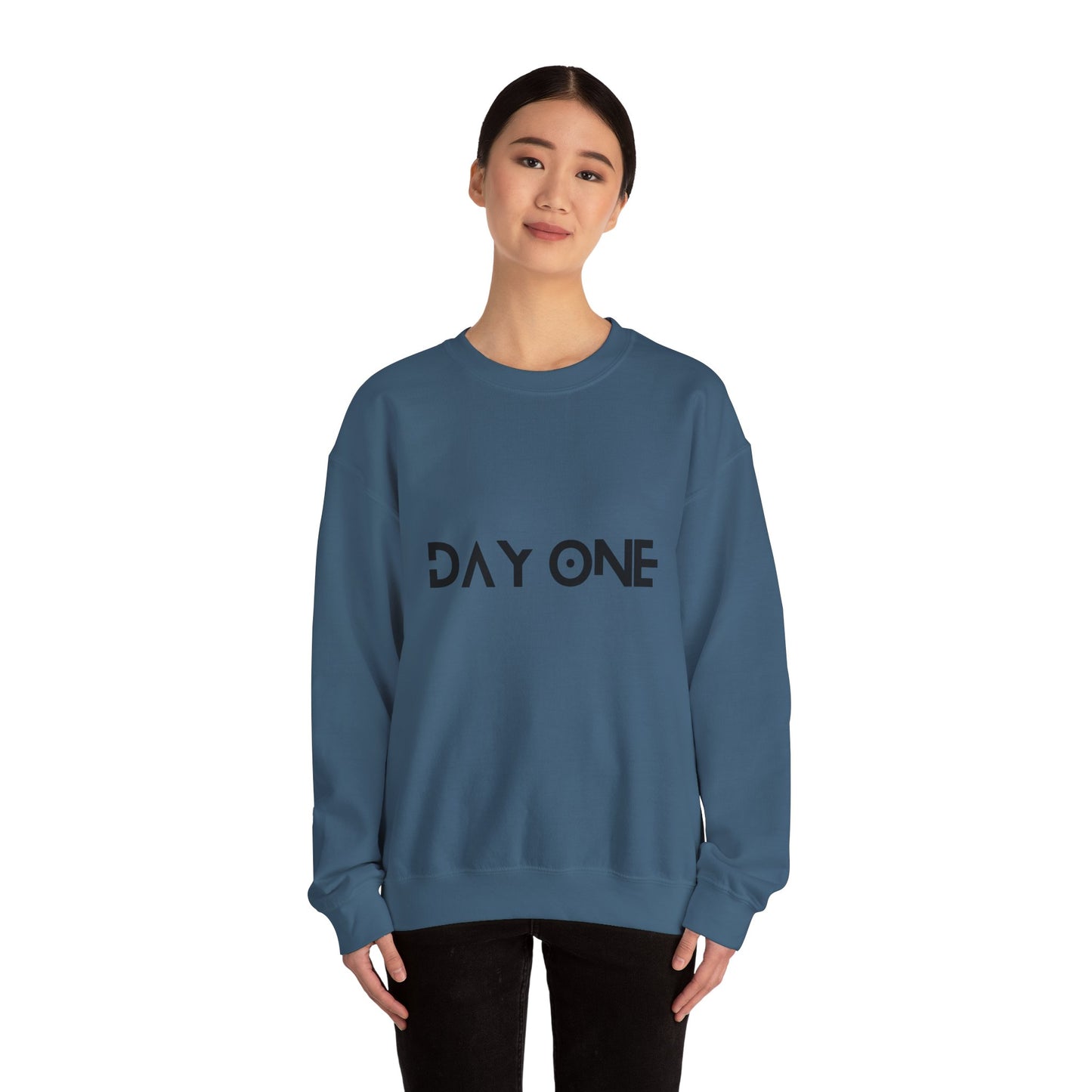 DAY ONE - black text - Crewneck Sweatshirt