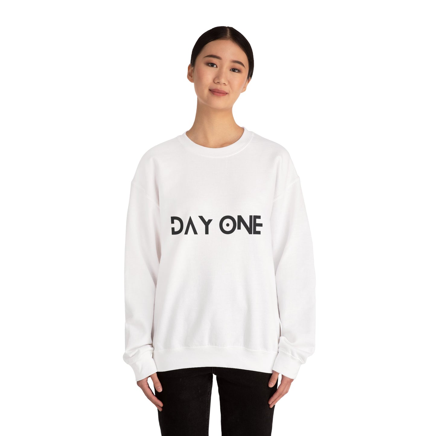 DAY ONE - black text - Crewneck Sweatshirt