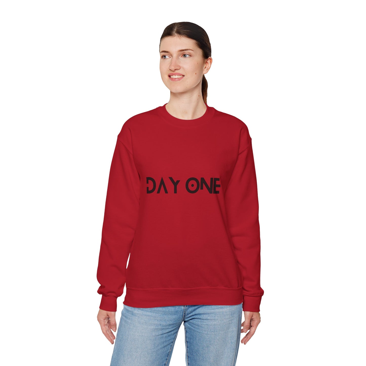DAY ONE - black text - Crewneck Sweatshirt