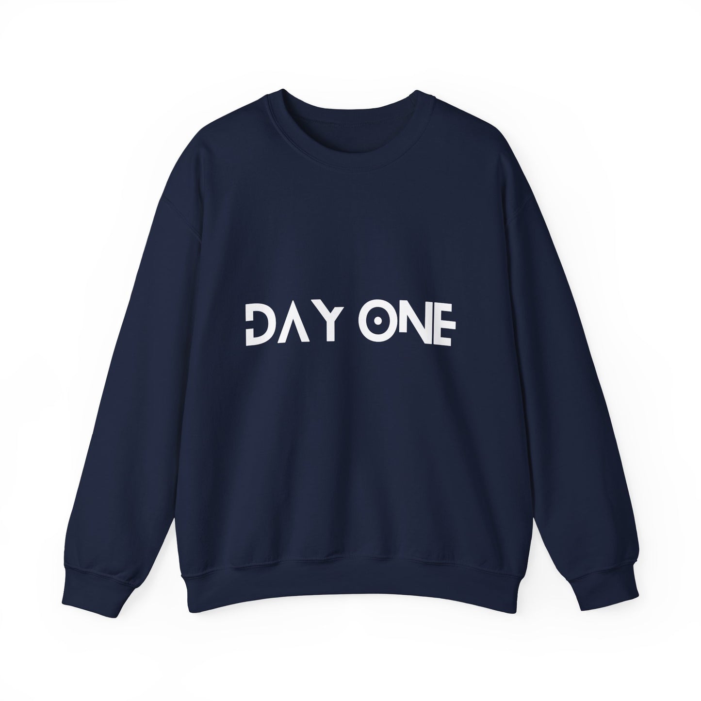DAY ONE - white text - Crewneck Sweatshirt