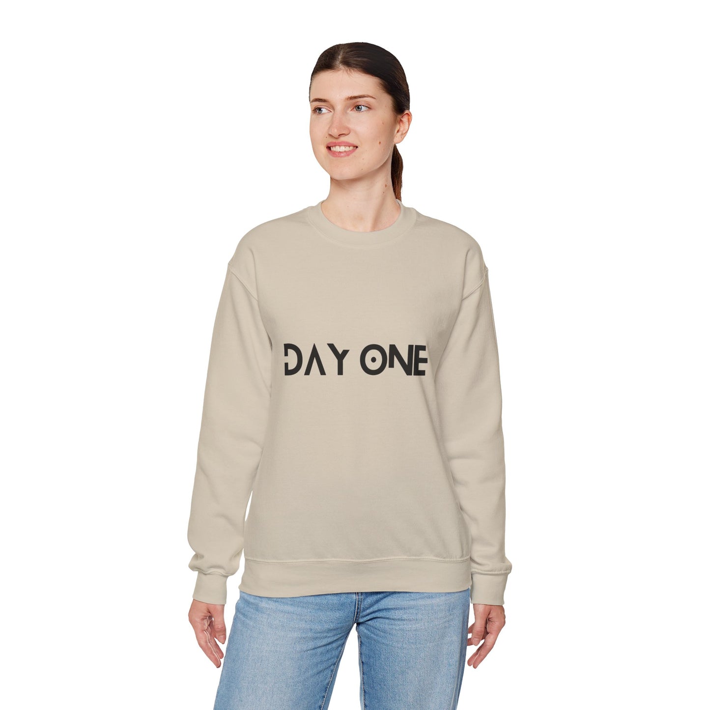 DAY ONE - black text - Crewneck Sweatshirt