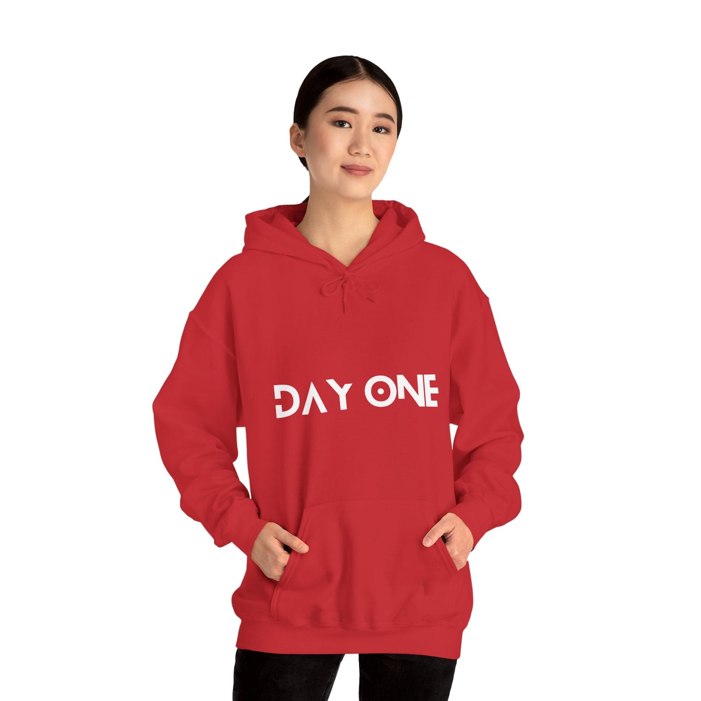 DAY ONE - white text - Hooded Sweatshirt