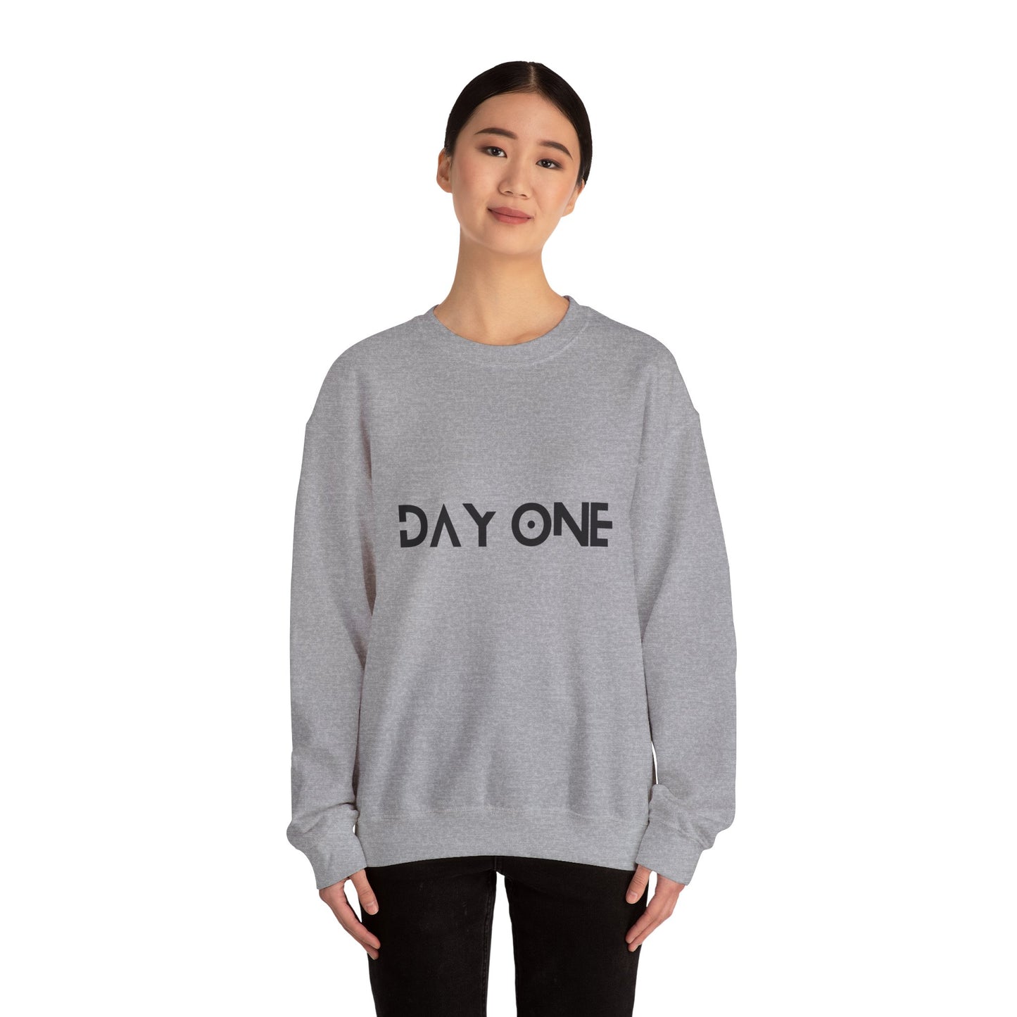 DAY ONE - black text - Crewneck Sweatshirt