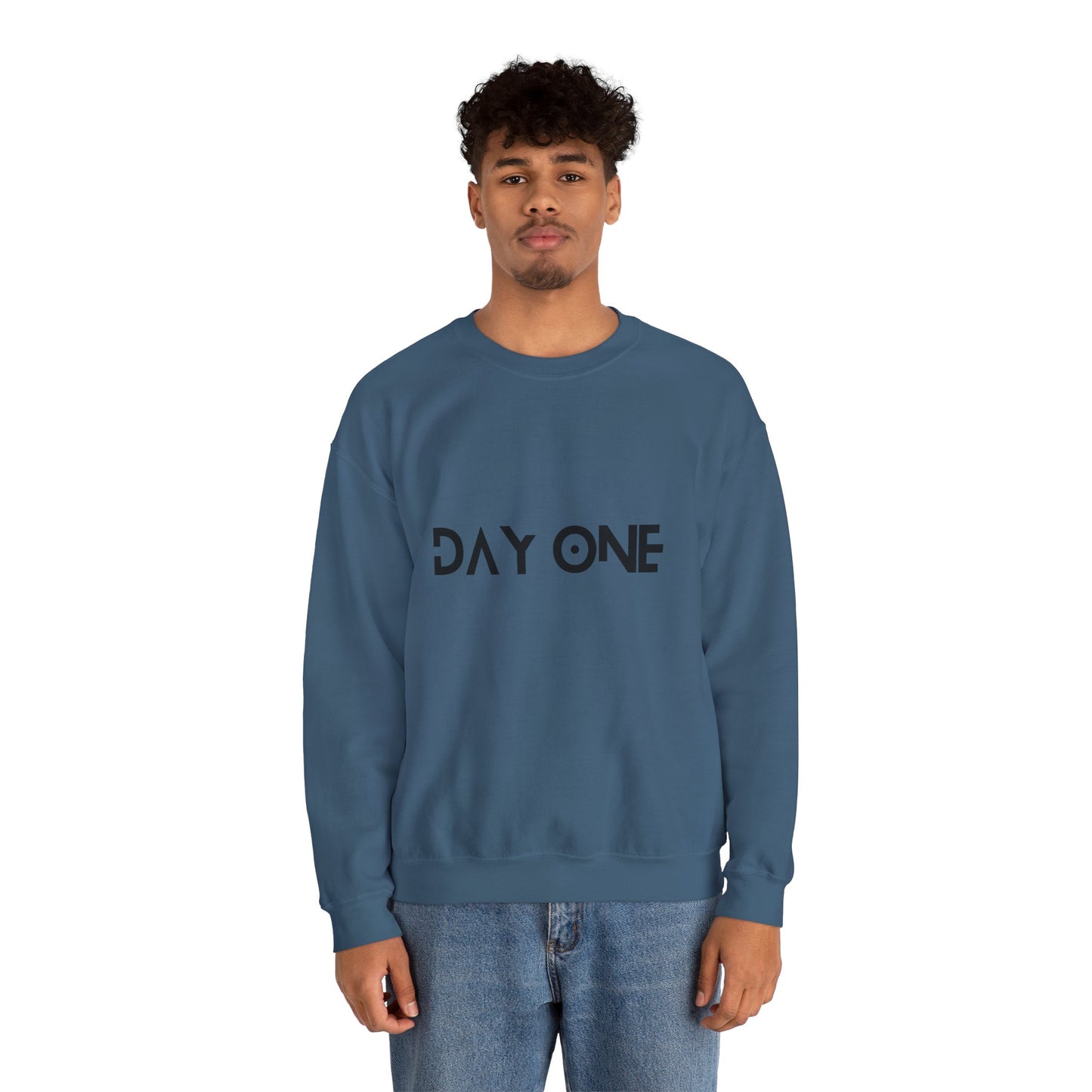 DAY ONE - black text - Crewneck Sweatshirt