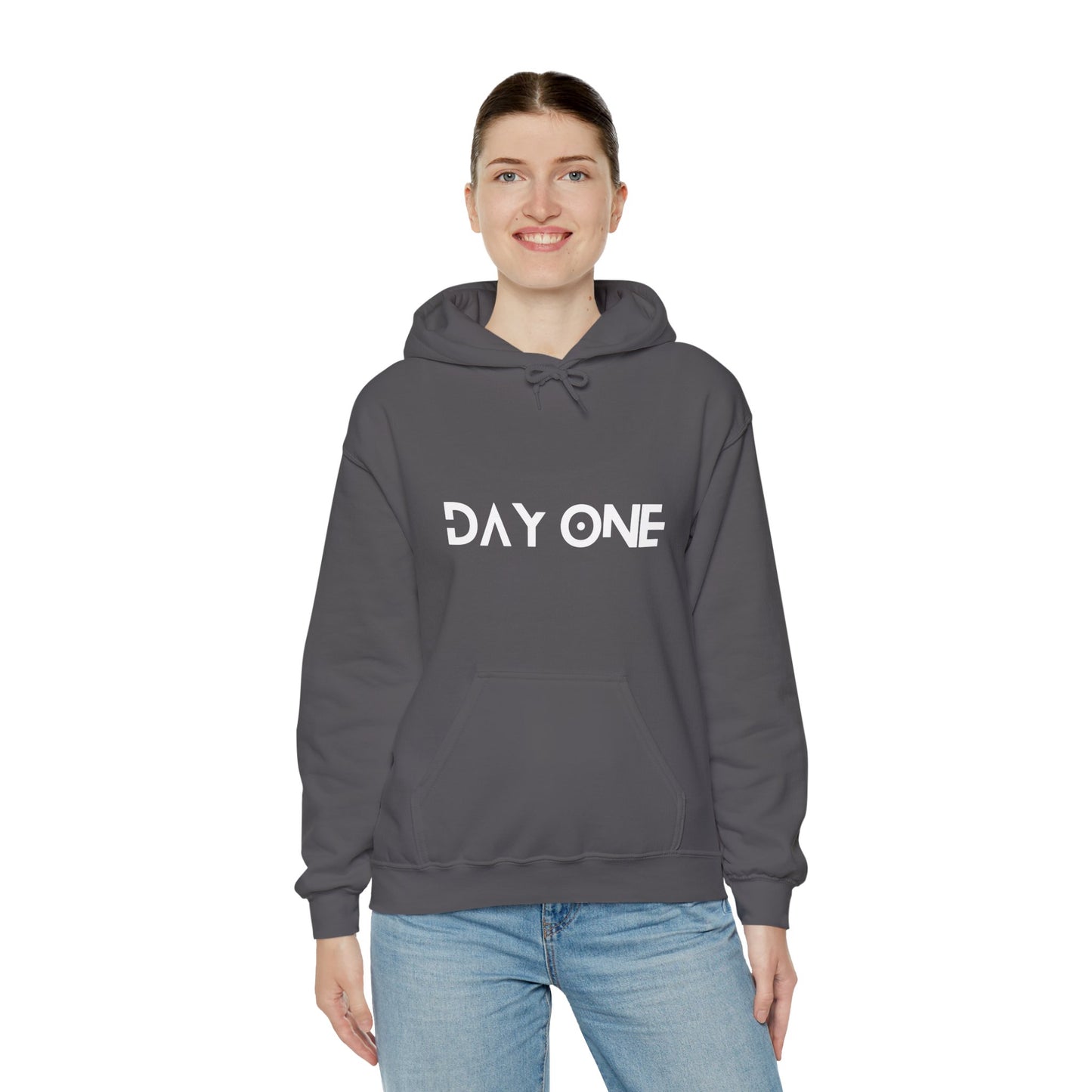 DAY ONE - white text - Hooded Sweatshirt