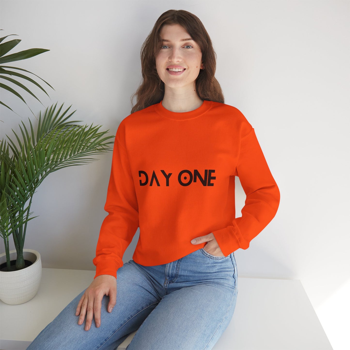 DAY ONE - black text - Crewneck Sweatshirt