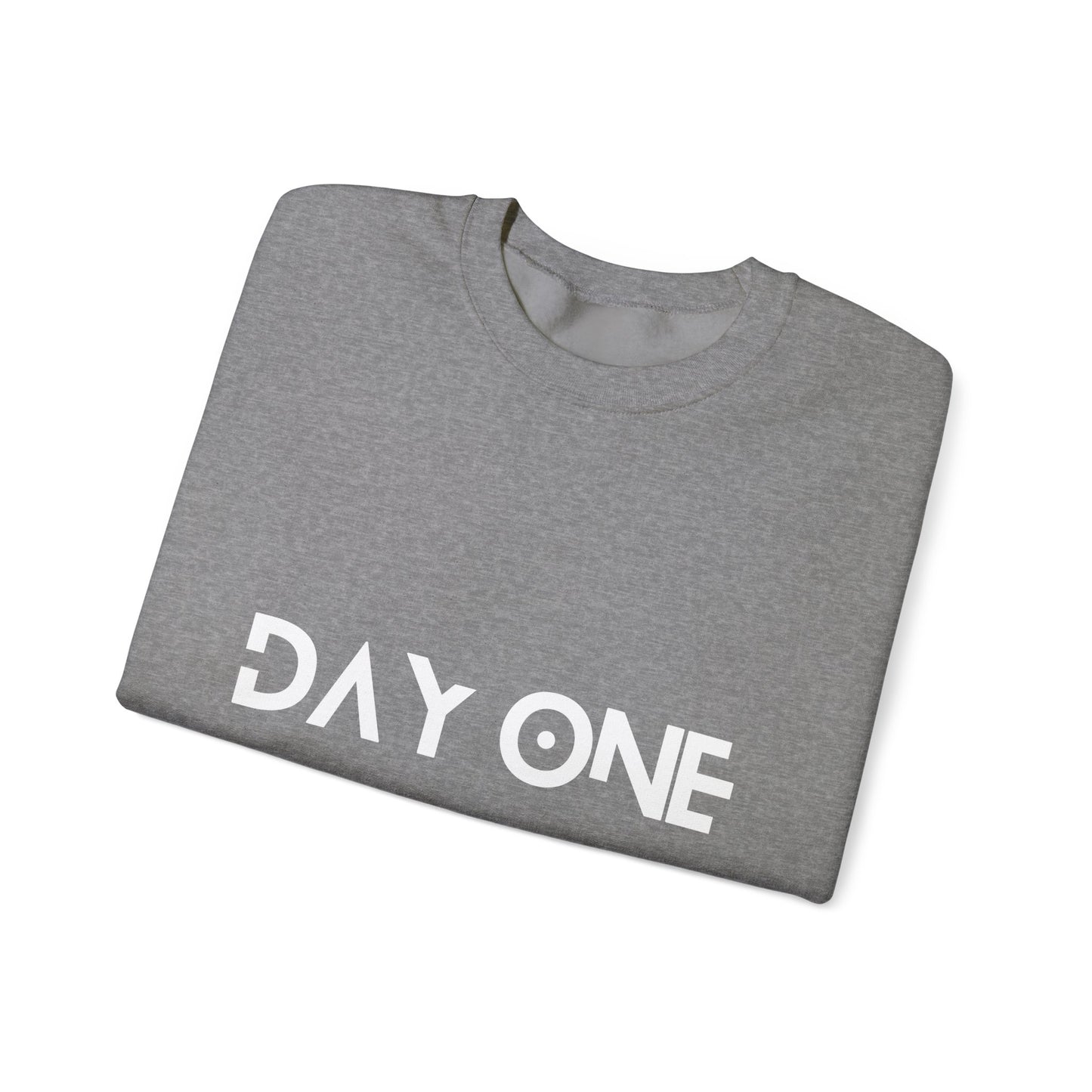 DAY ONE - white text - Crewneck Sweatshirt