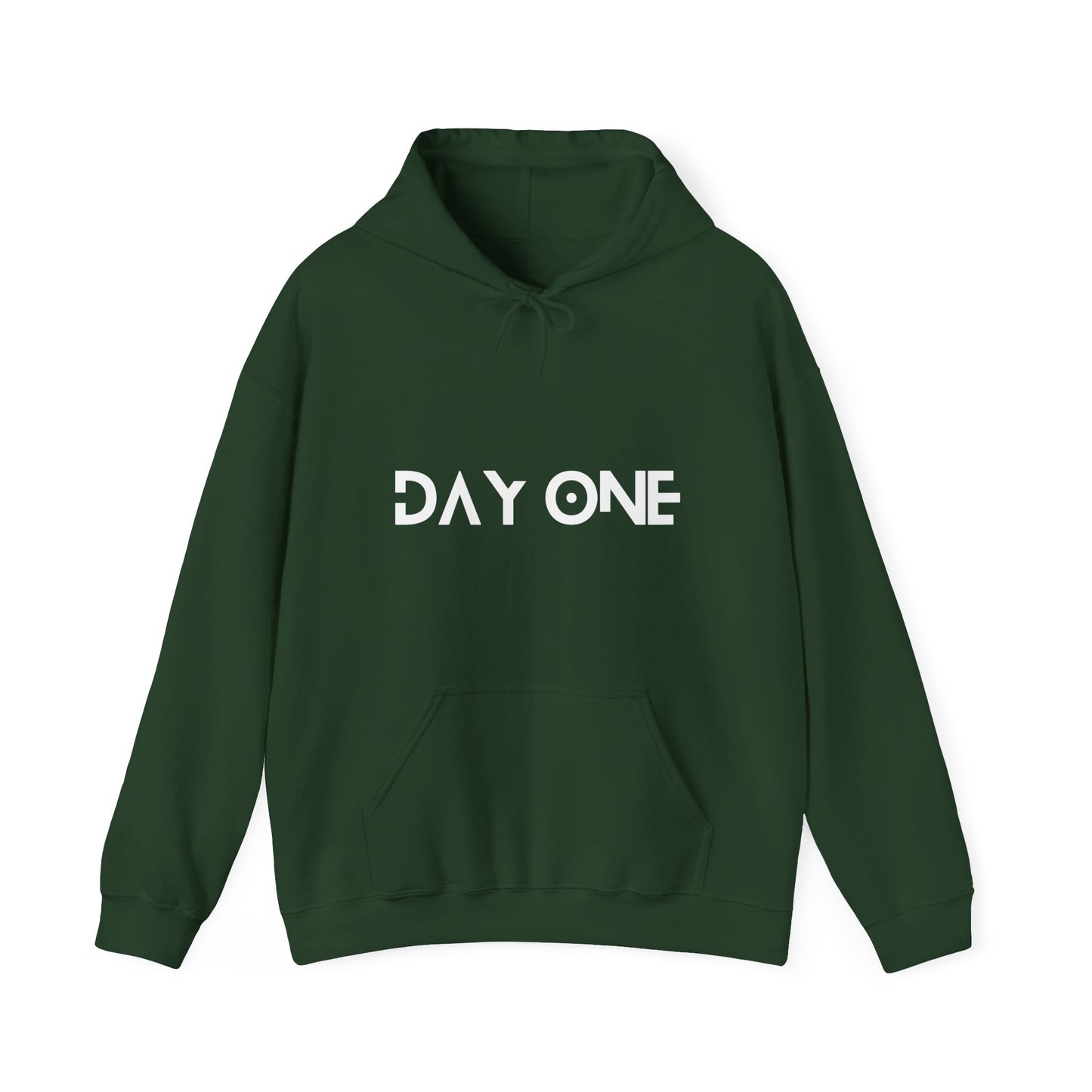 DAY ONE - white text - Hooded Sweatshirt