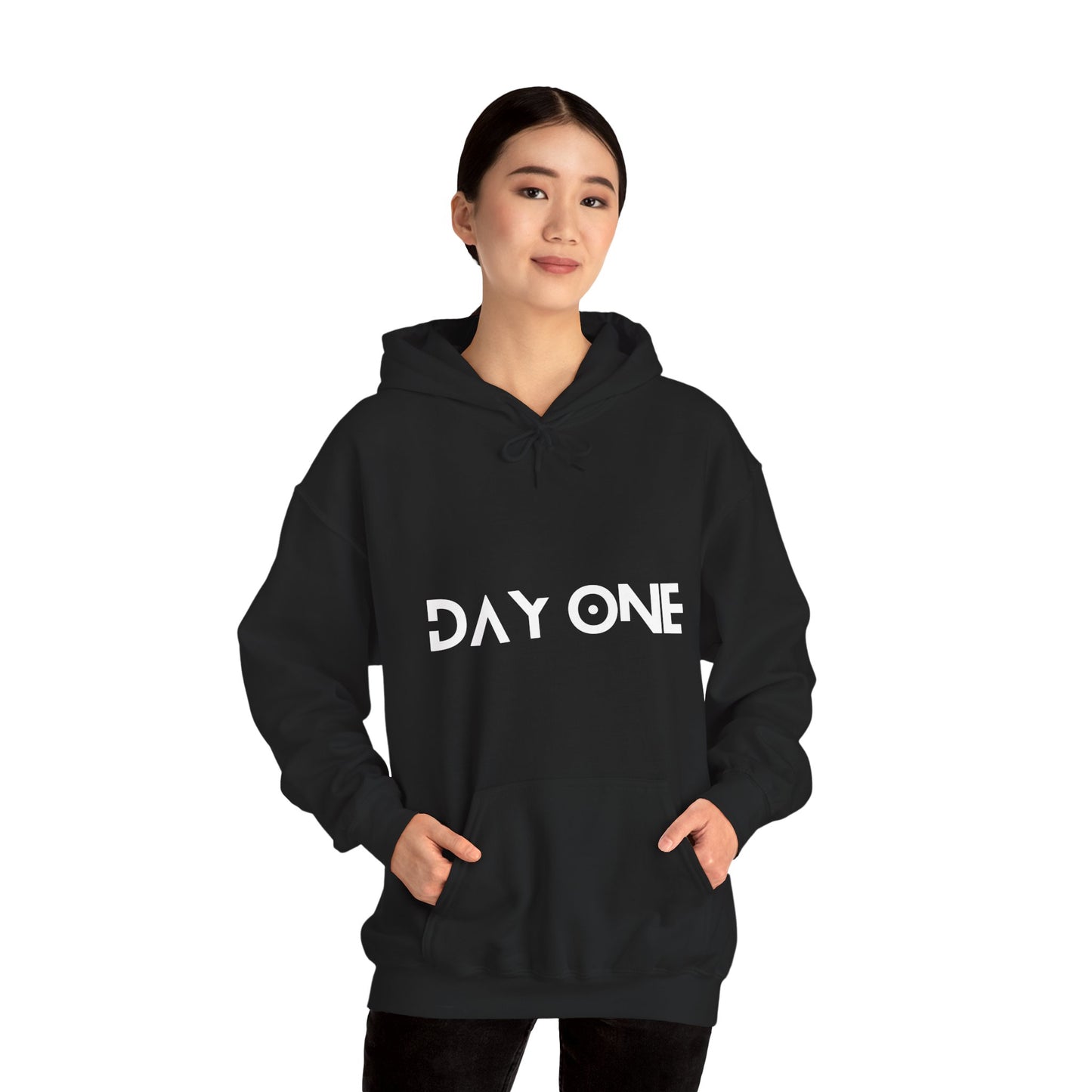 DAY ONE - white text - Hooded Sweatshirt