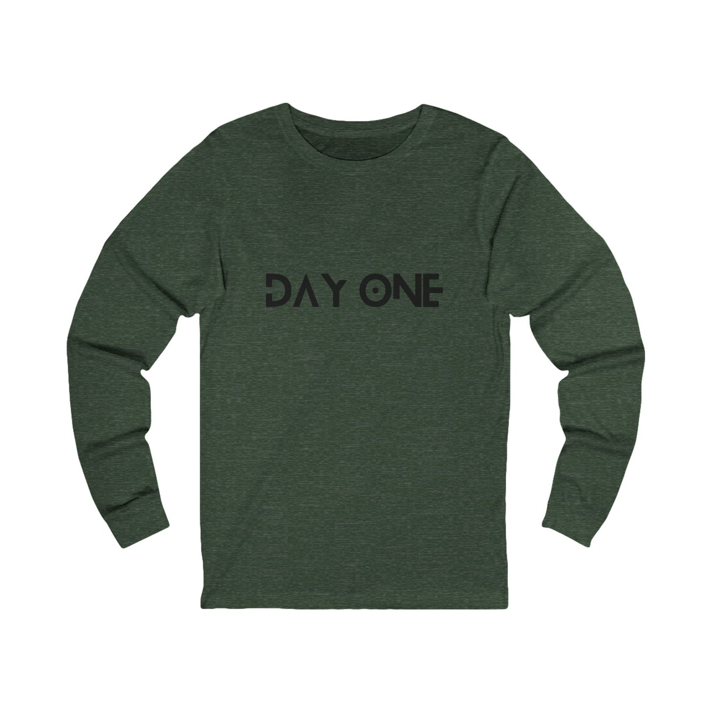 DAY ONE - black text - Jersey Long Sleeve Tee