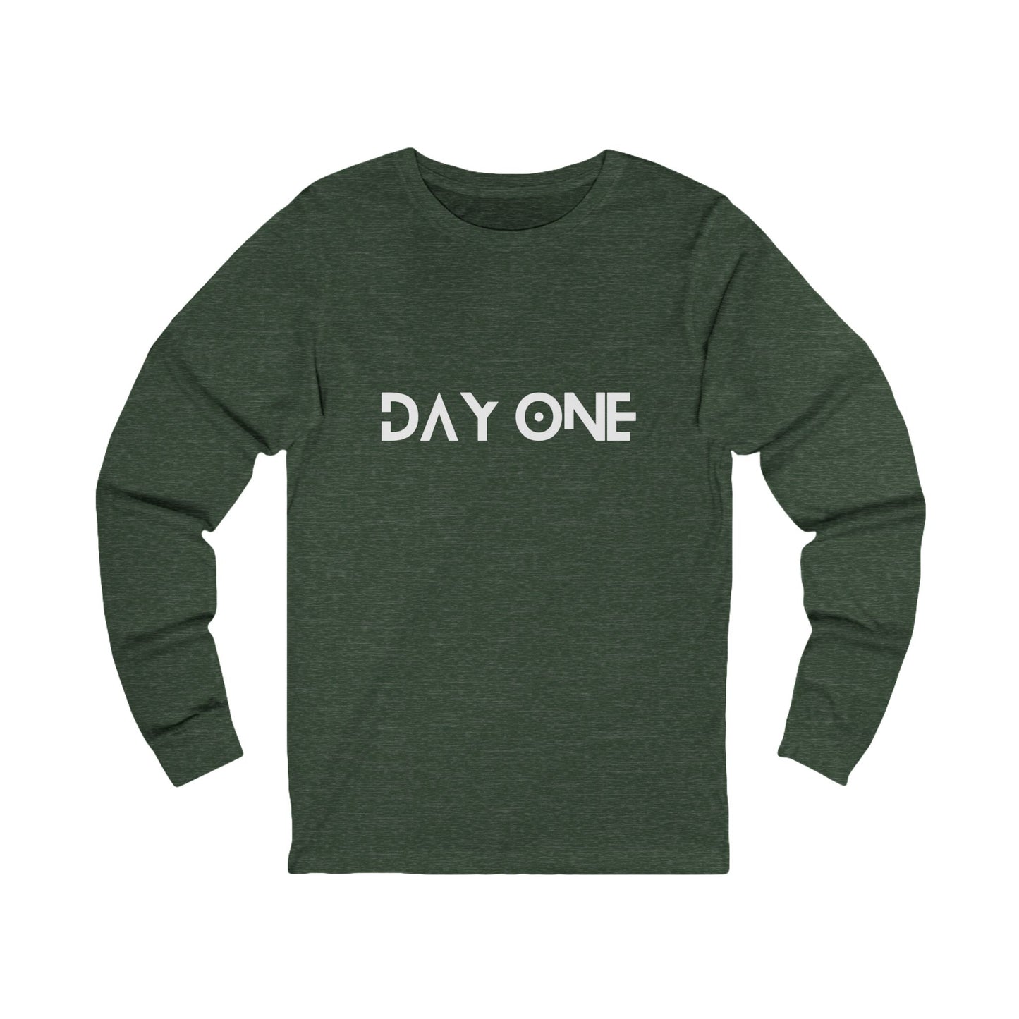 DAY ONE - white text - Jersey Long Sleeve Tee