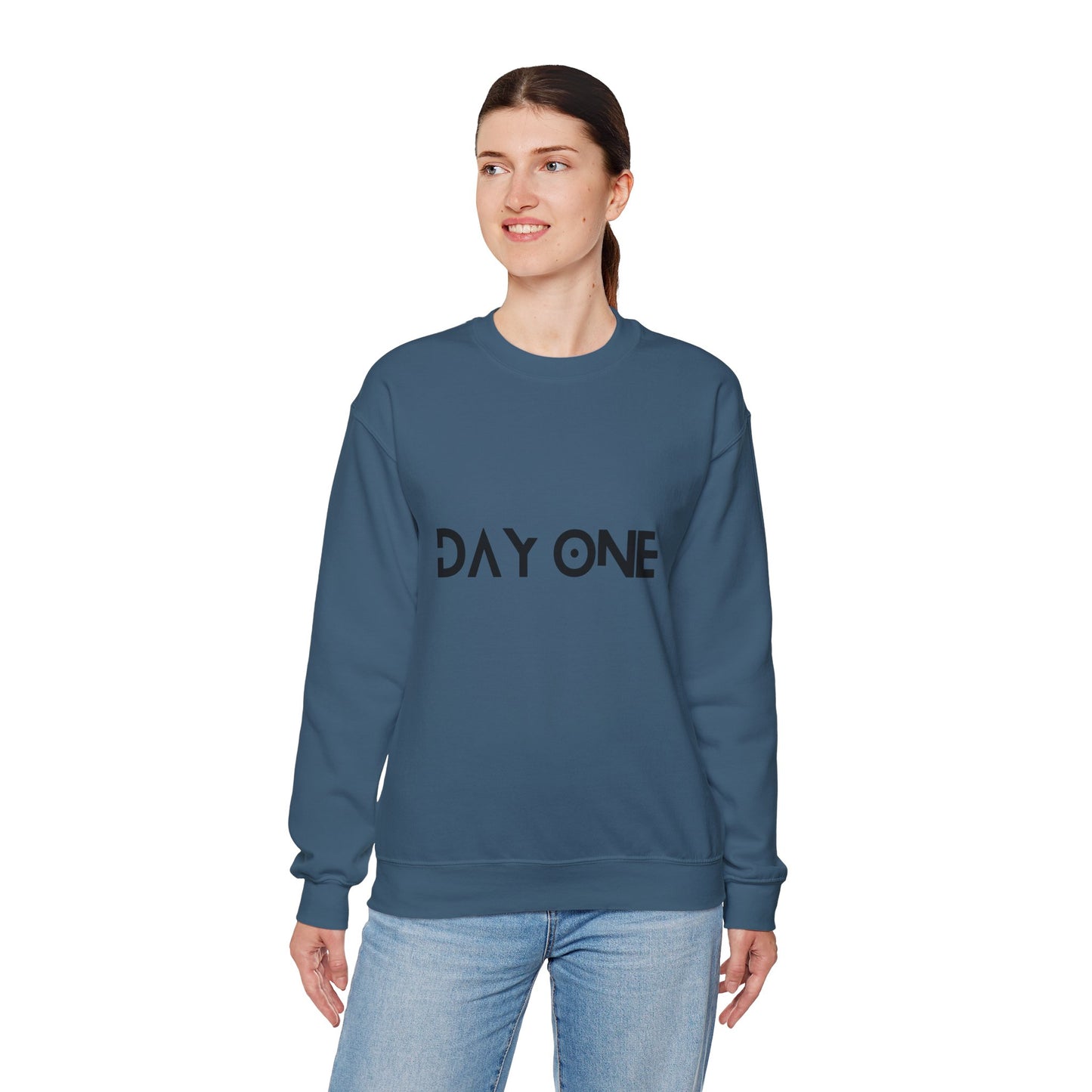 DAY ONE - black text - Crewneck Sweatshirt