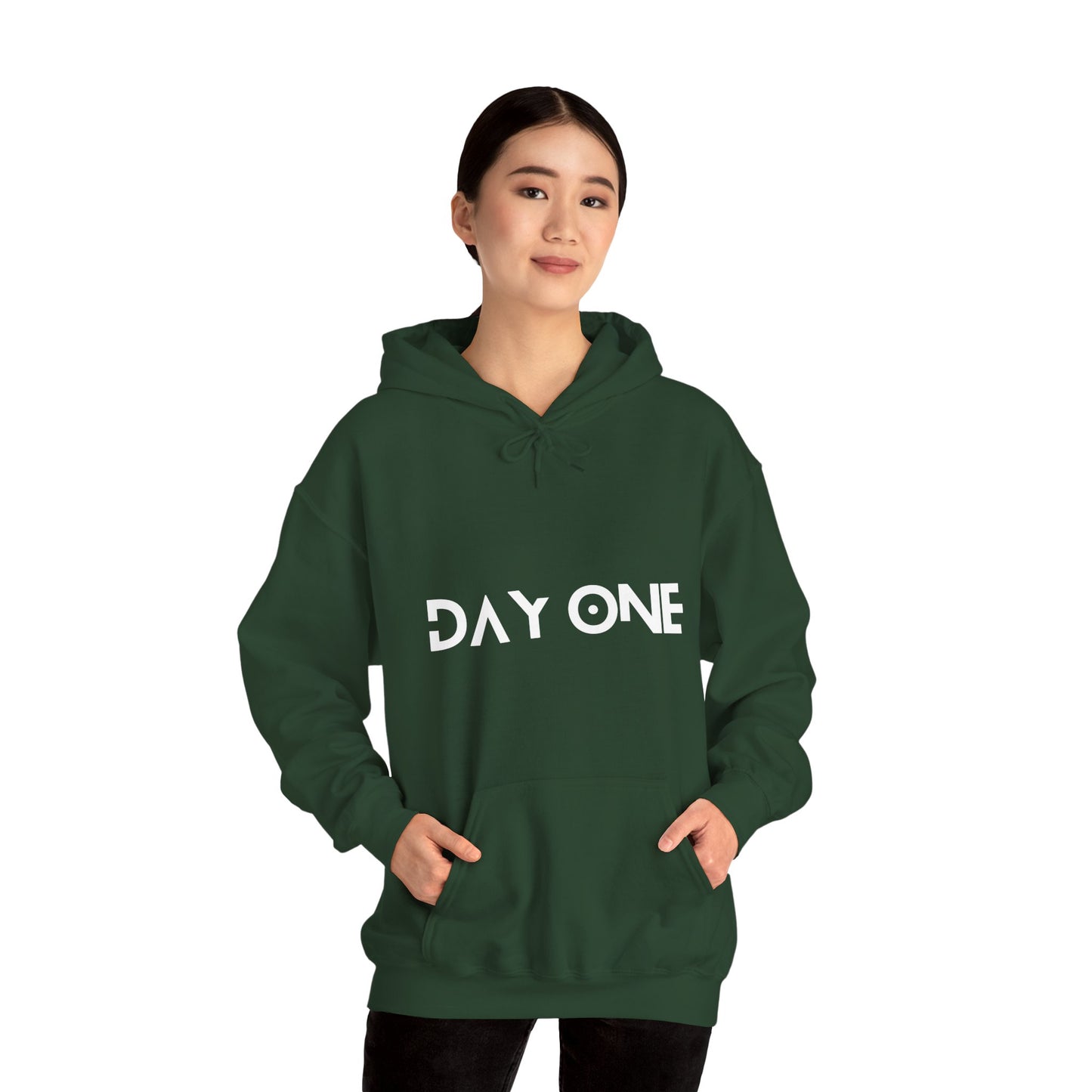 DAY ONE - white text - Hooded Sweatshirt