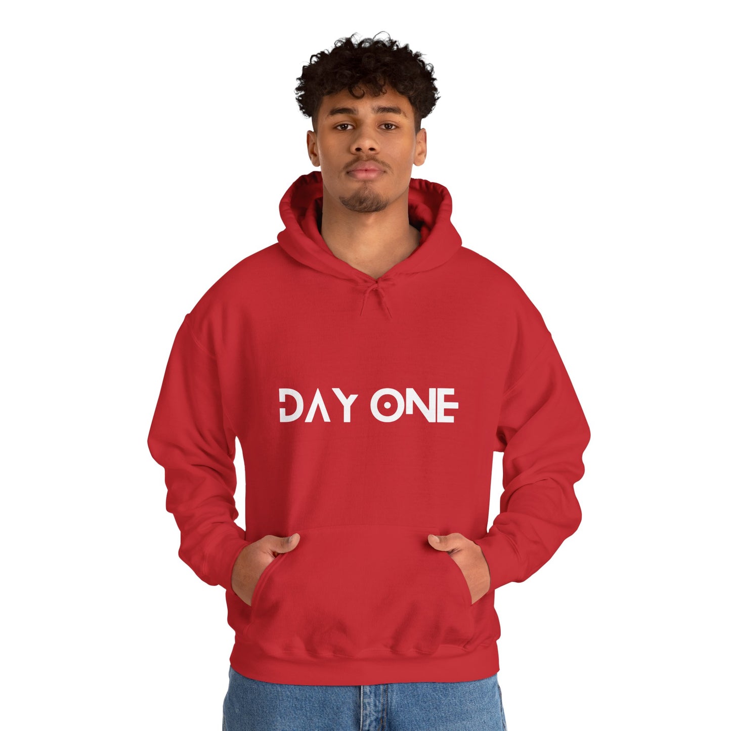 DAY ONE - white text - Hooded Sweatshirt